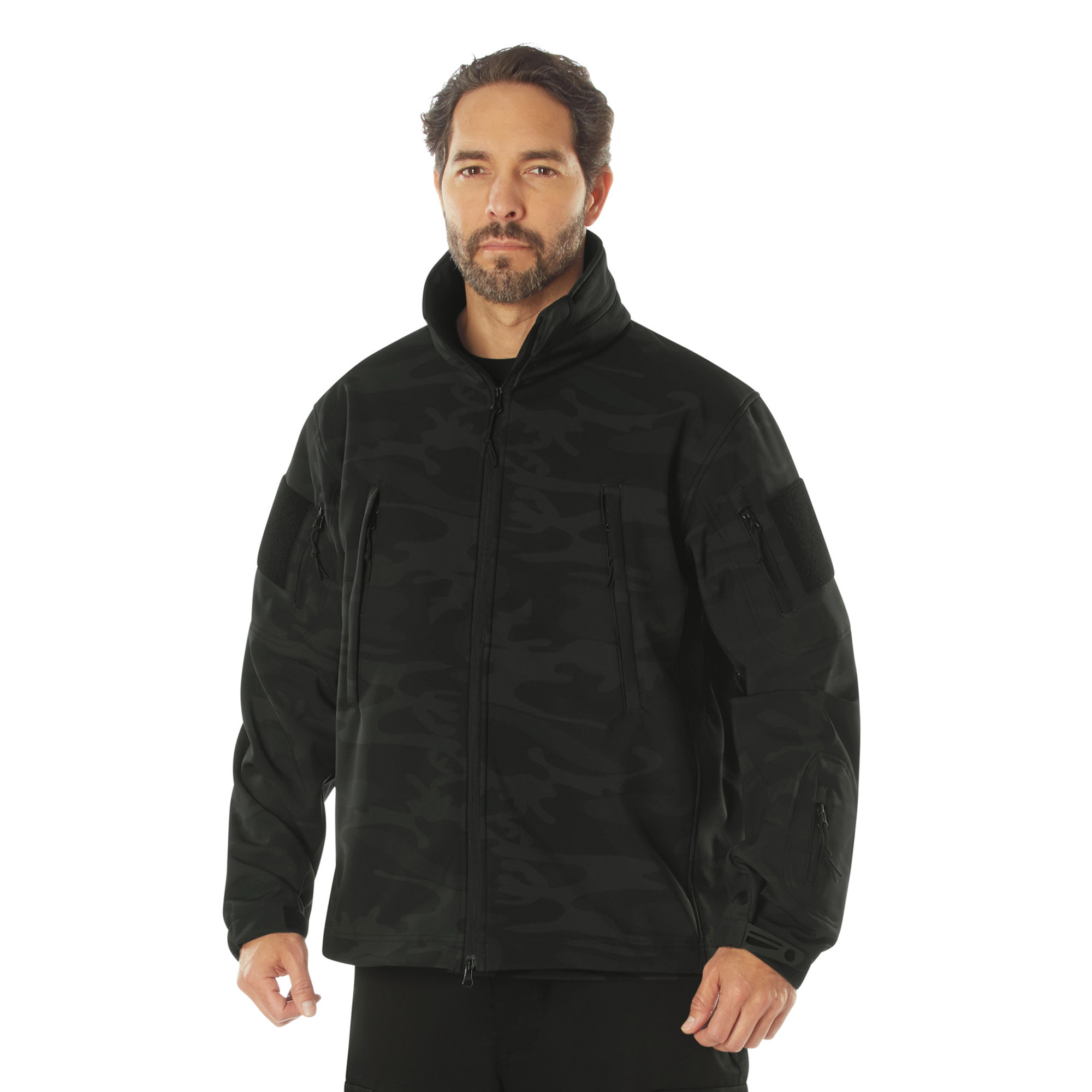 Rothco Midnight Camo Special Ops Soft Shell Jackets - Midnight Black Camo 