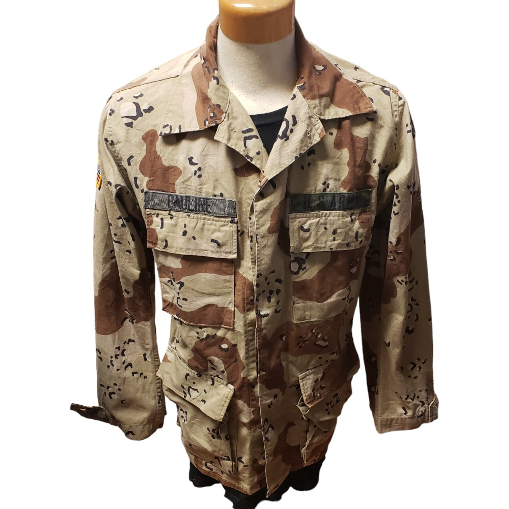 U.S. Armed Forces Six Color Desert BDU Shirt W/ 89th Military Police Brigade Patches