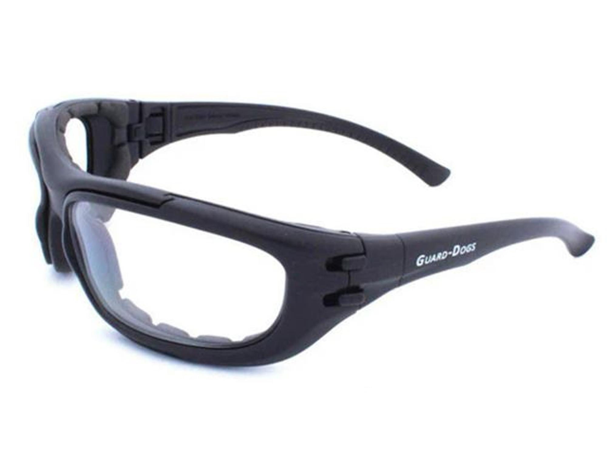 GUARD-DOGS Dust Buster 4 Safety Glasses w/ FogStopper (Color: Matte Black / Clear Lens)