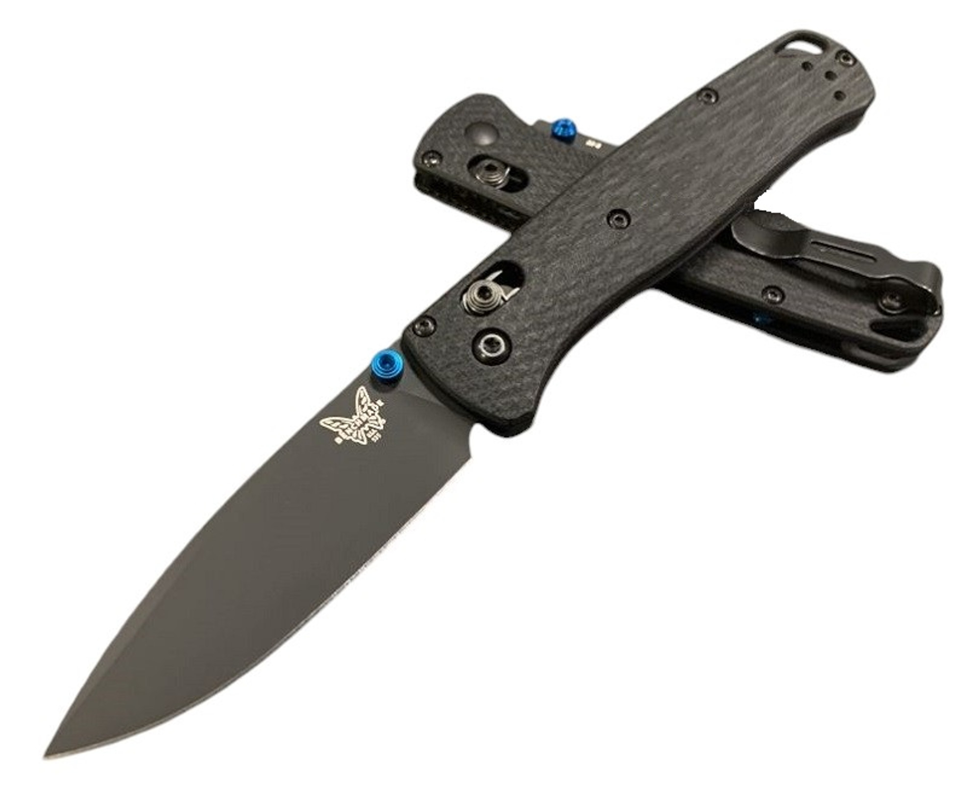 Benchmade Bugout M4 Steel Black G10 Blue Thumbstud & Standoffs