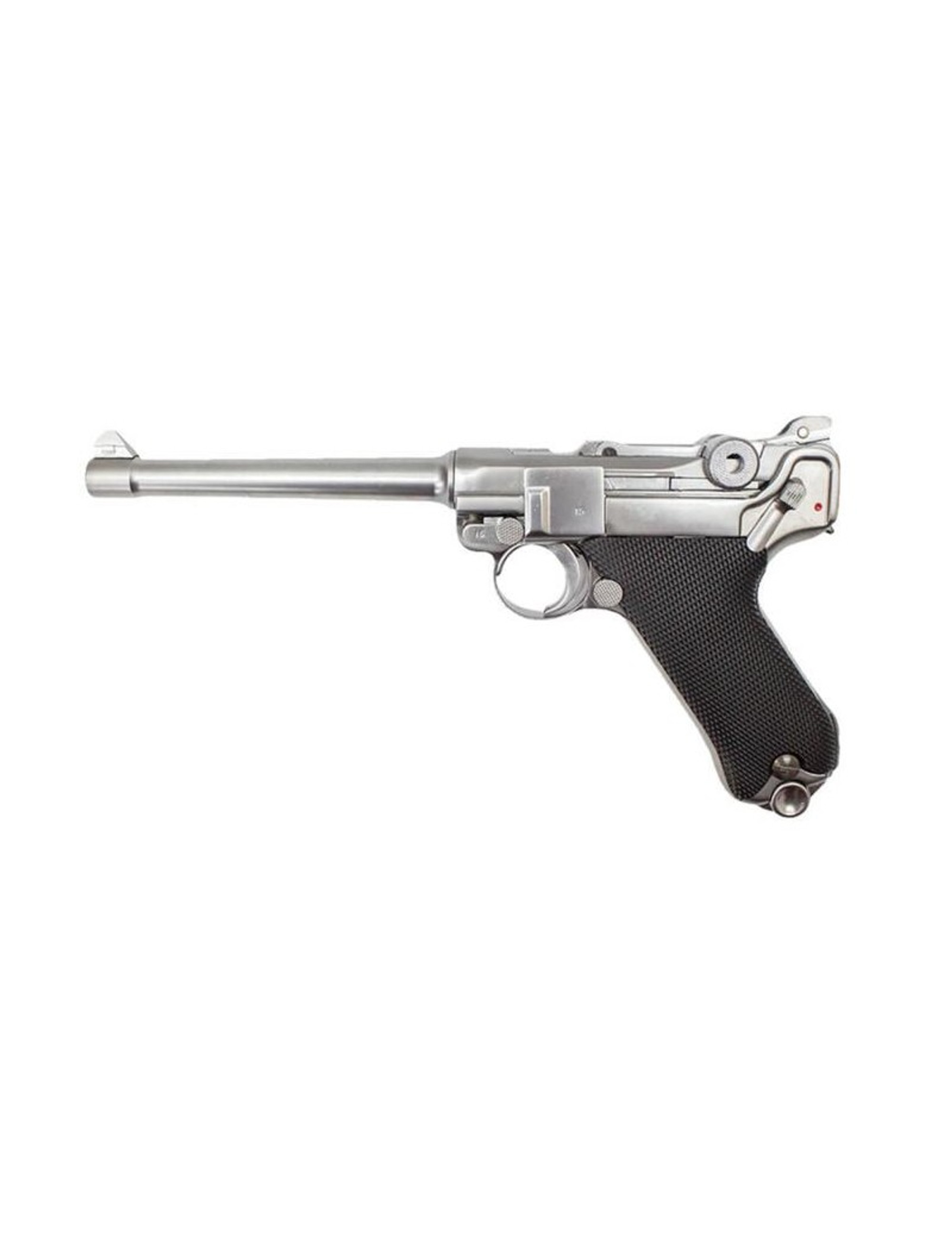 WE WWII Full Size / Metal Luger Airsoft Gas Blowback (Colour: Silver / 6 Inch)