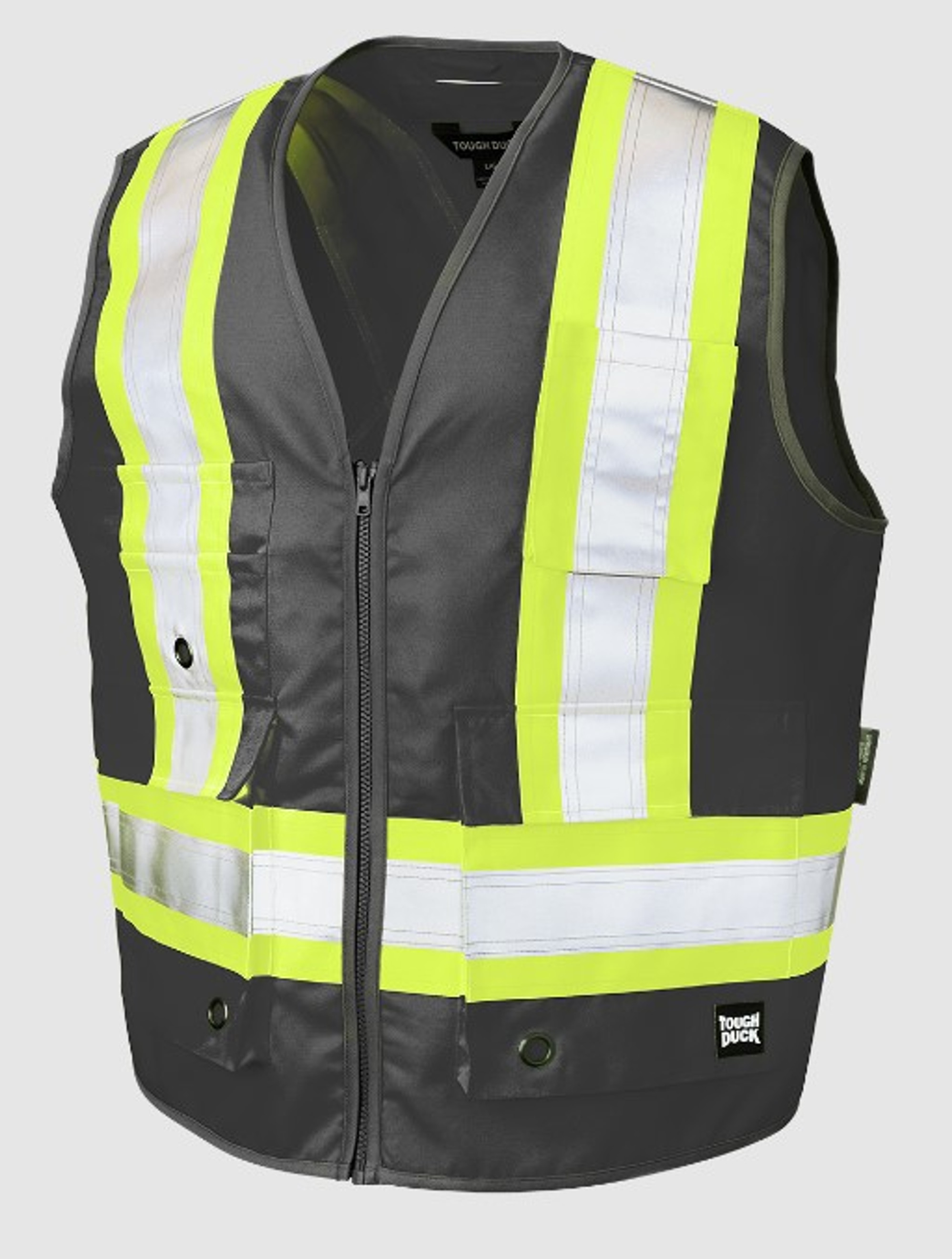 Poly Twill Deluxe Safety Vest (Black)
