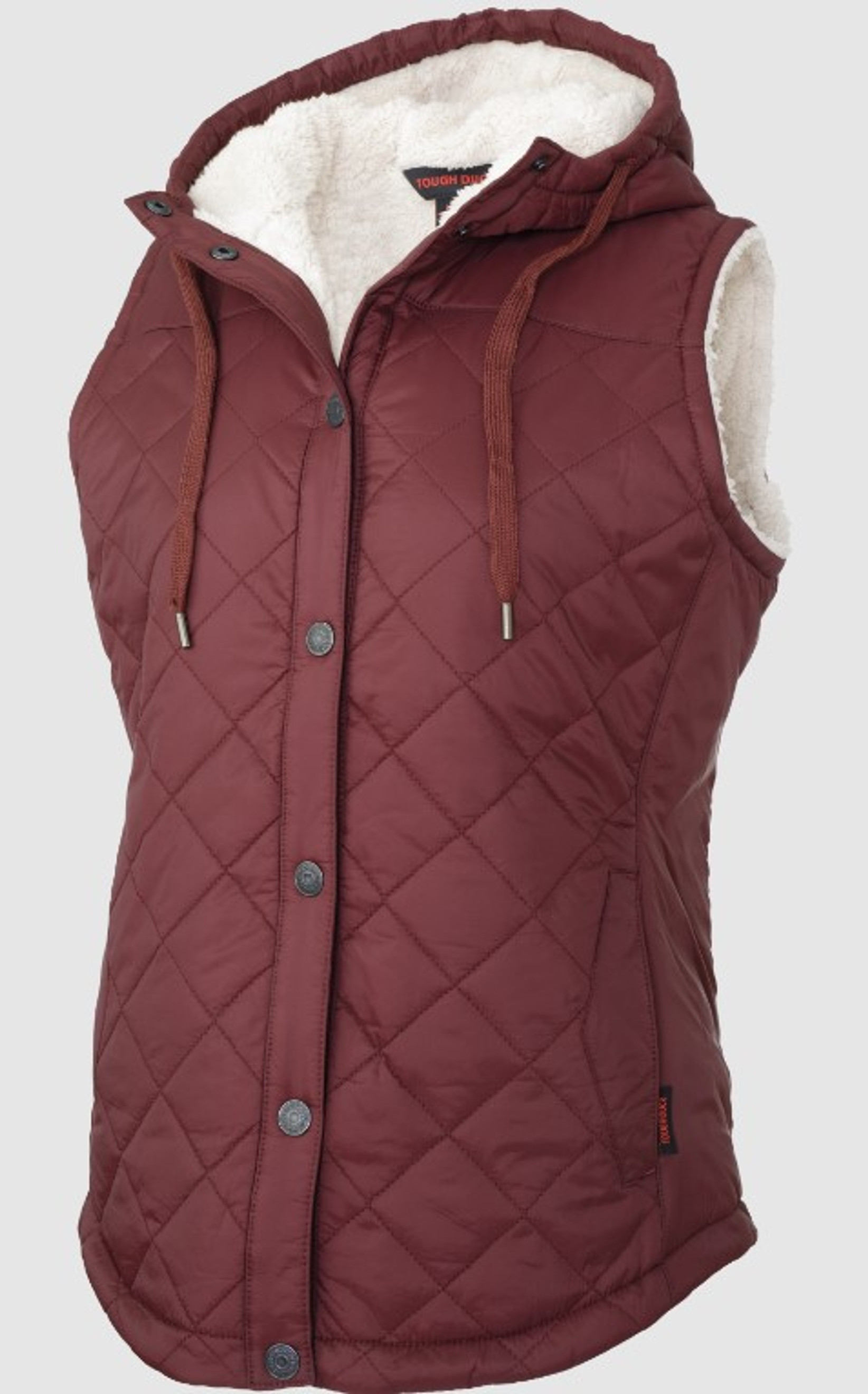 Women’s Quilted Sherpa Lined Vest (Cranberry)