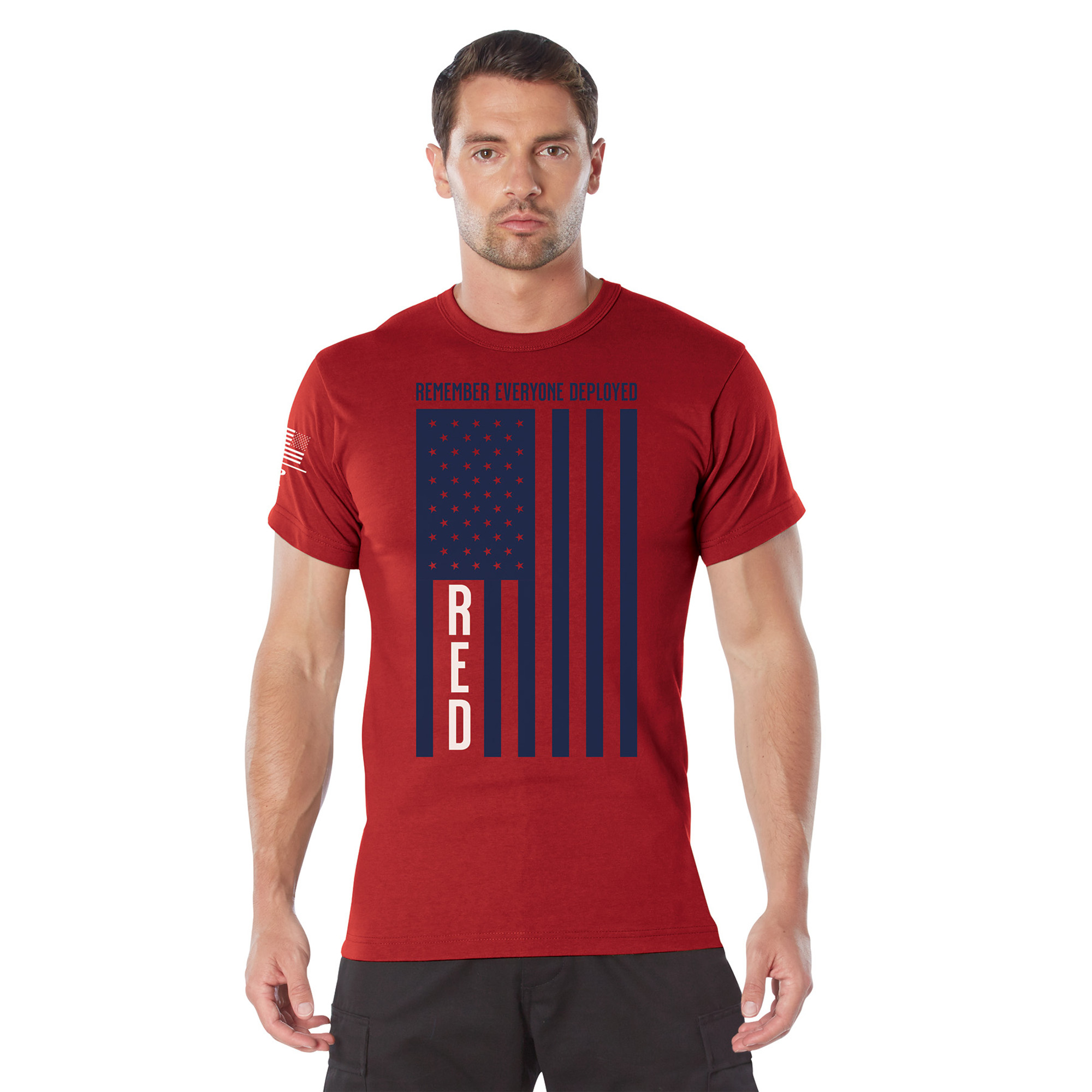 Rothco R.E.D. (Remember Everyone Deployed) T-Shirt w/Solid Blue Flag