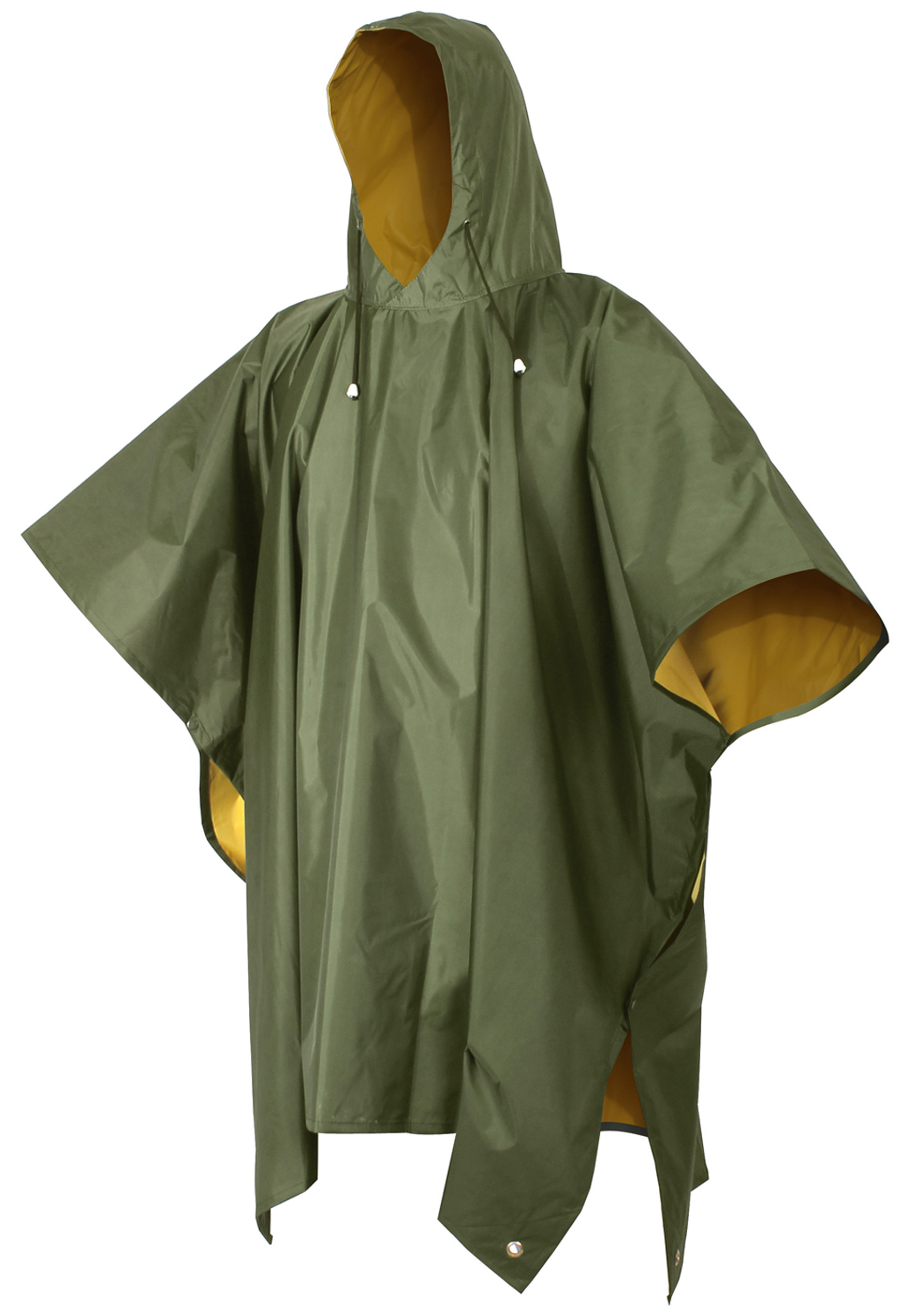 Rothco Reversible PVC Ponchos - Yellow/Olive Drab