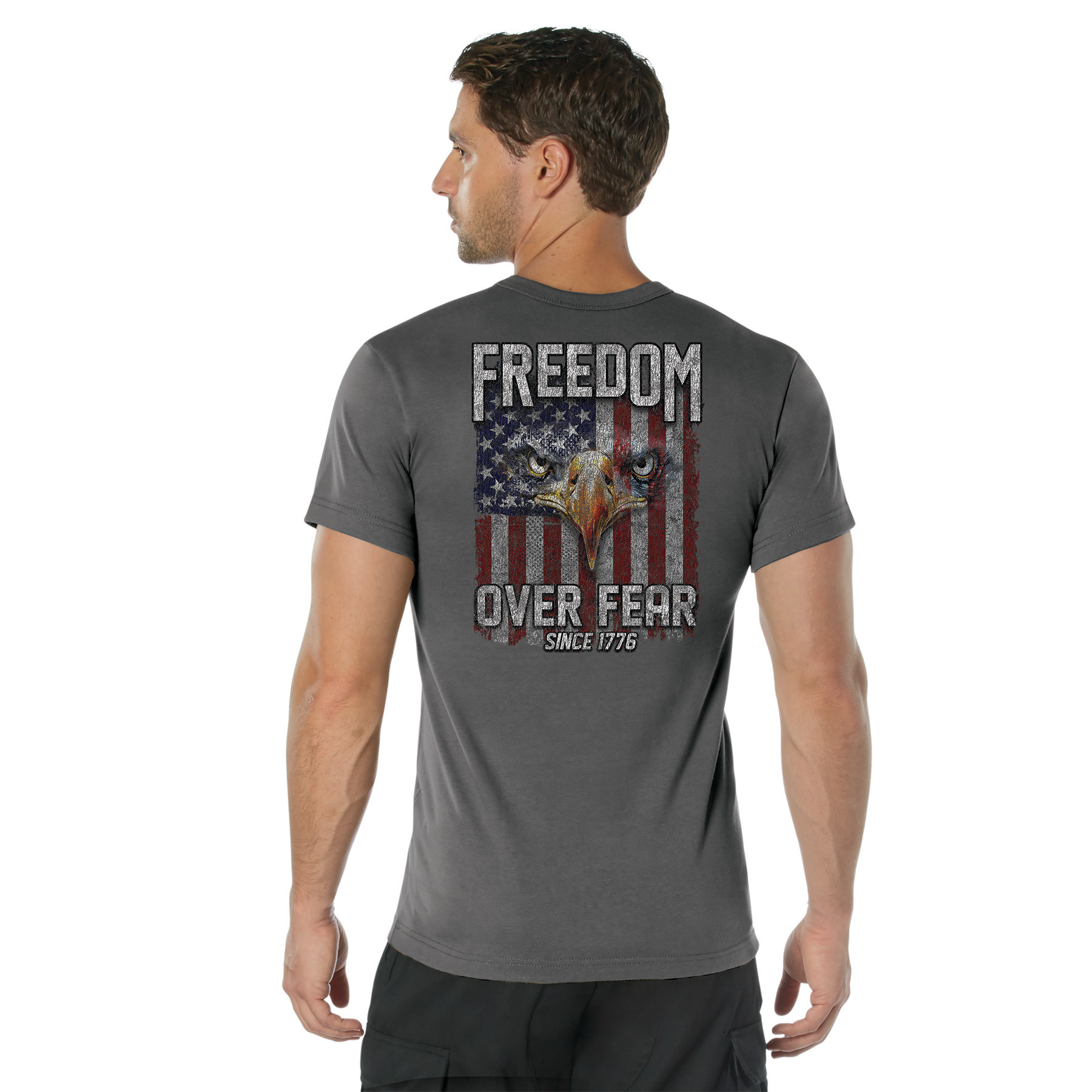Rothco Freedom Over Fear T-Shirt - Charcoal Grey