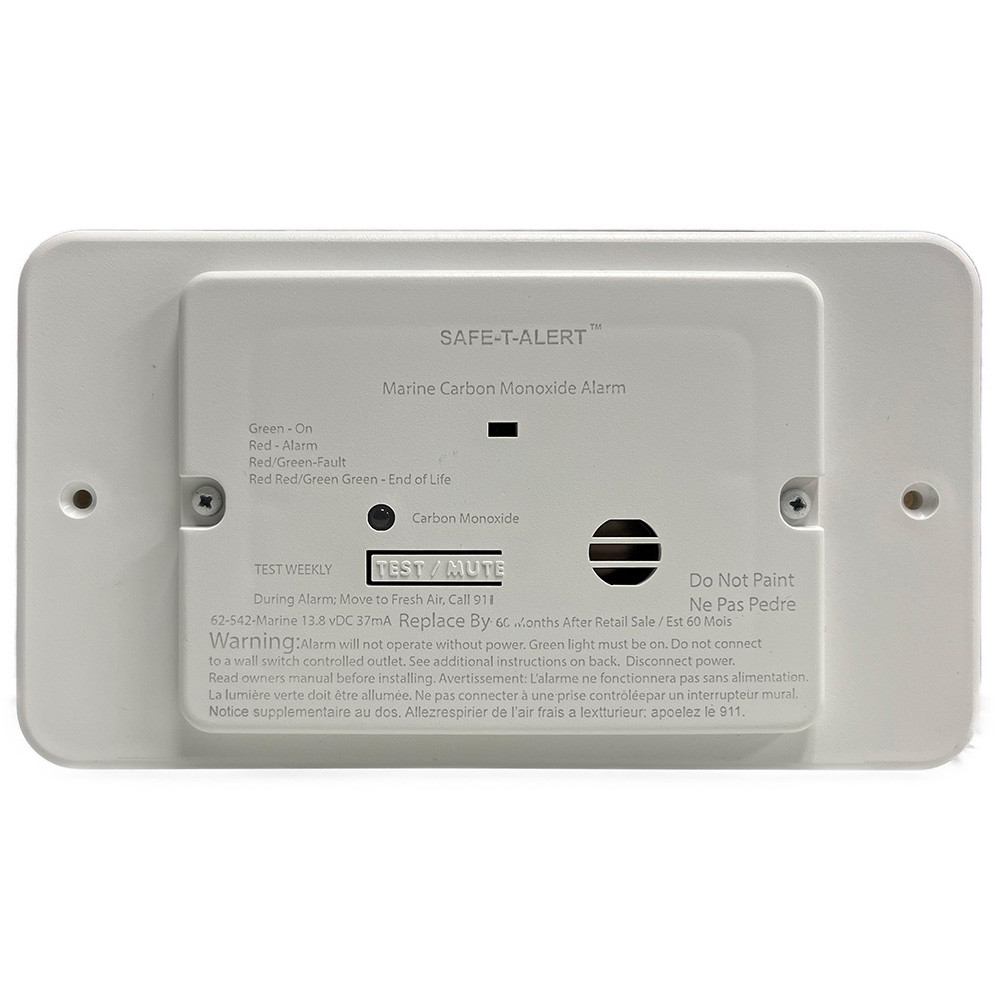 Safe-T-Alert 62 Series Marine Carbon Monoxide - White - Flush Mount - 12V w/Trim Ring