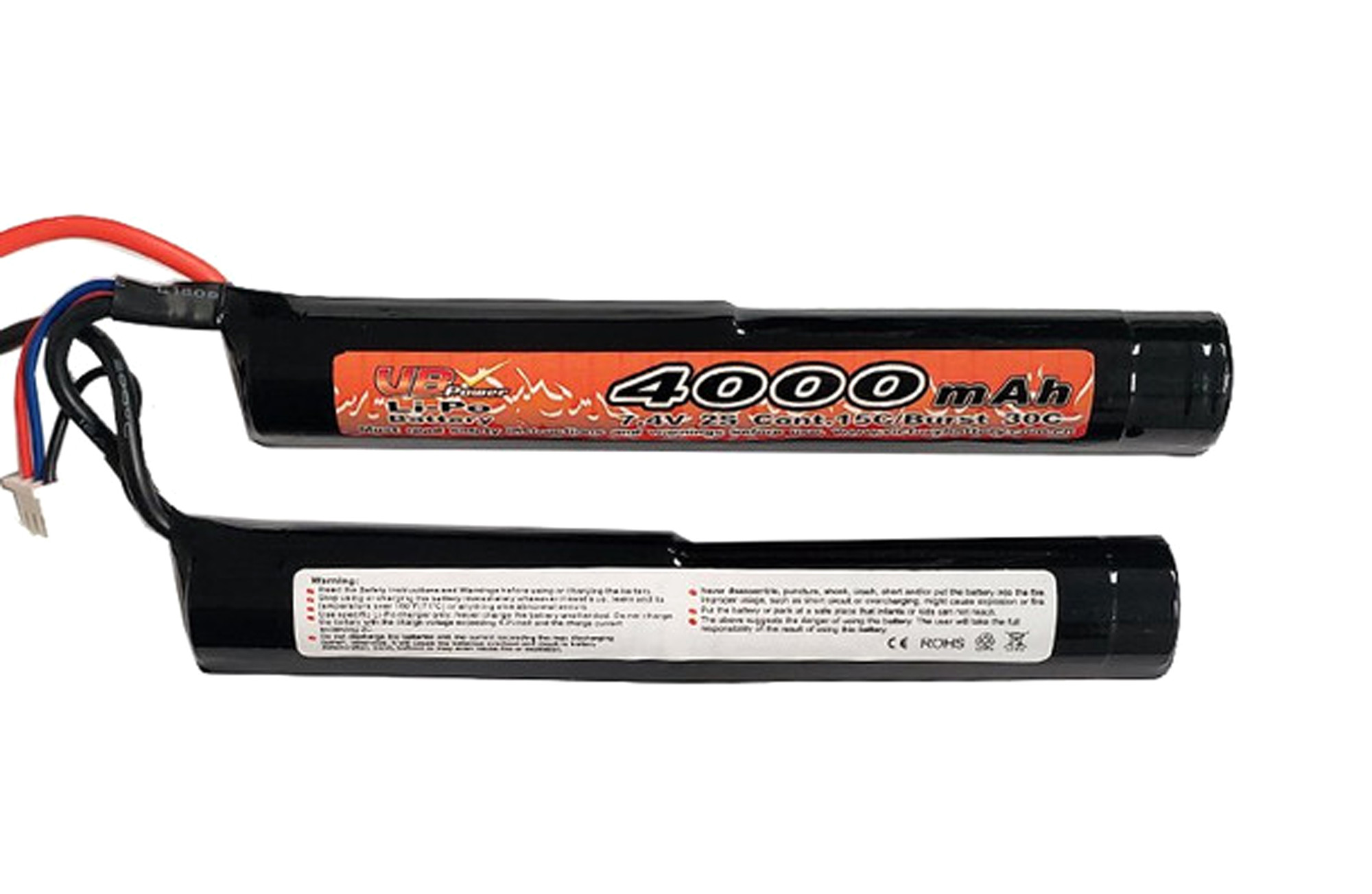 7.4v 4000 mAh Li-Ion 2 Stick Airsoft Battery 7.4v 4000 mAh Li-Ion 2 Stick Airsoft Battery
