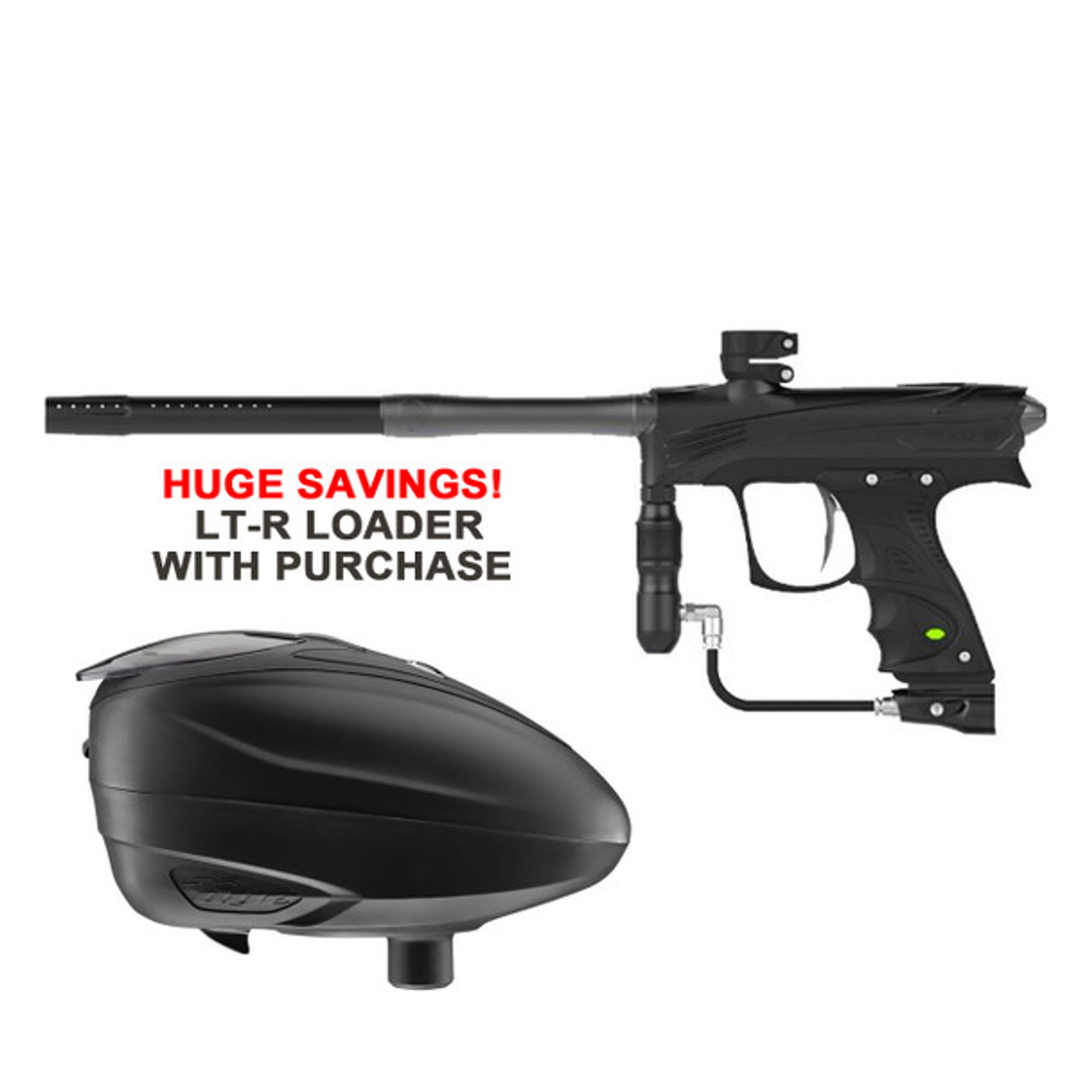 Rize CZR Paintball Gun - Black/Grey & LT-R Black Kit