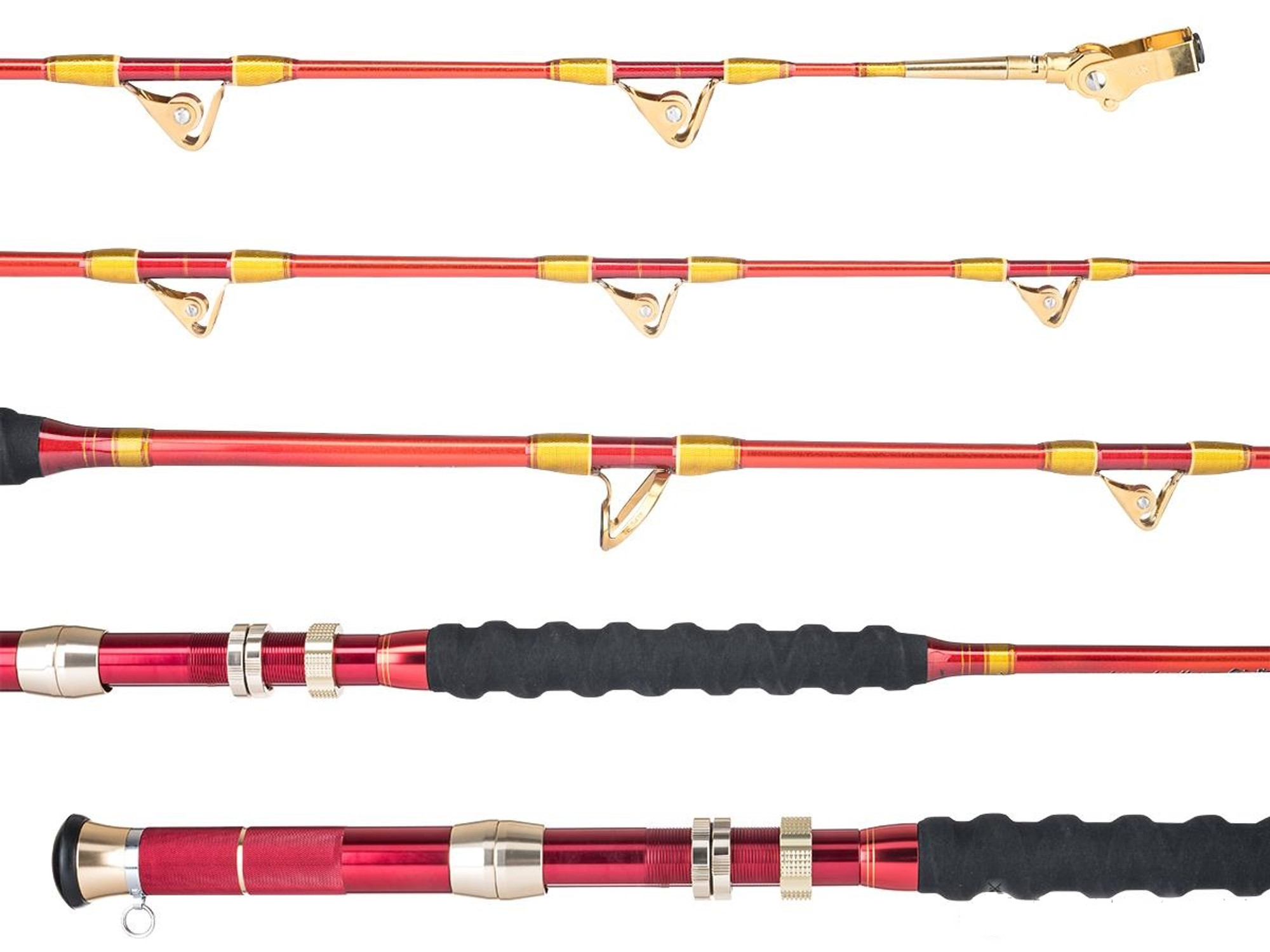 JIGGING MASTER Bottom Sniper 168 Boat Fishing Rod (Color: Red-Gold / #30-80lb)