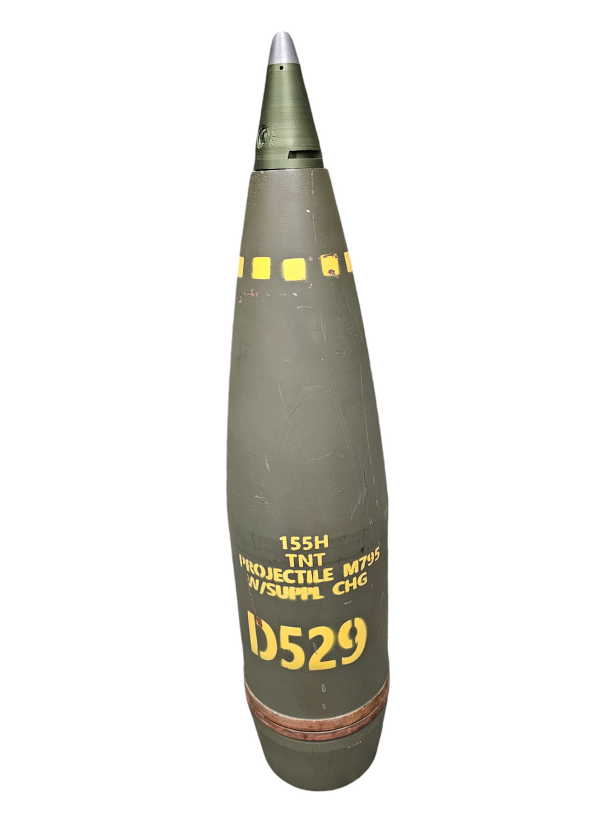 Deactivated M795 155mm Projectile w/ 3D printed Dummy Fuse