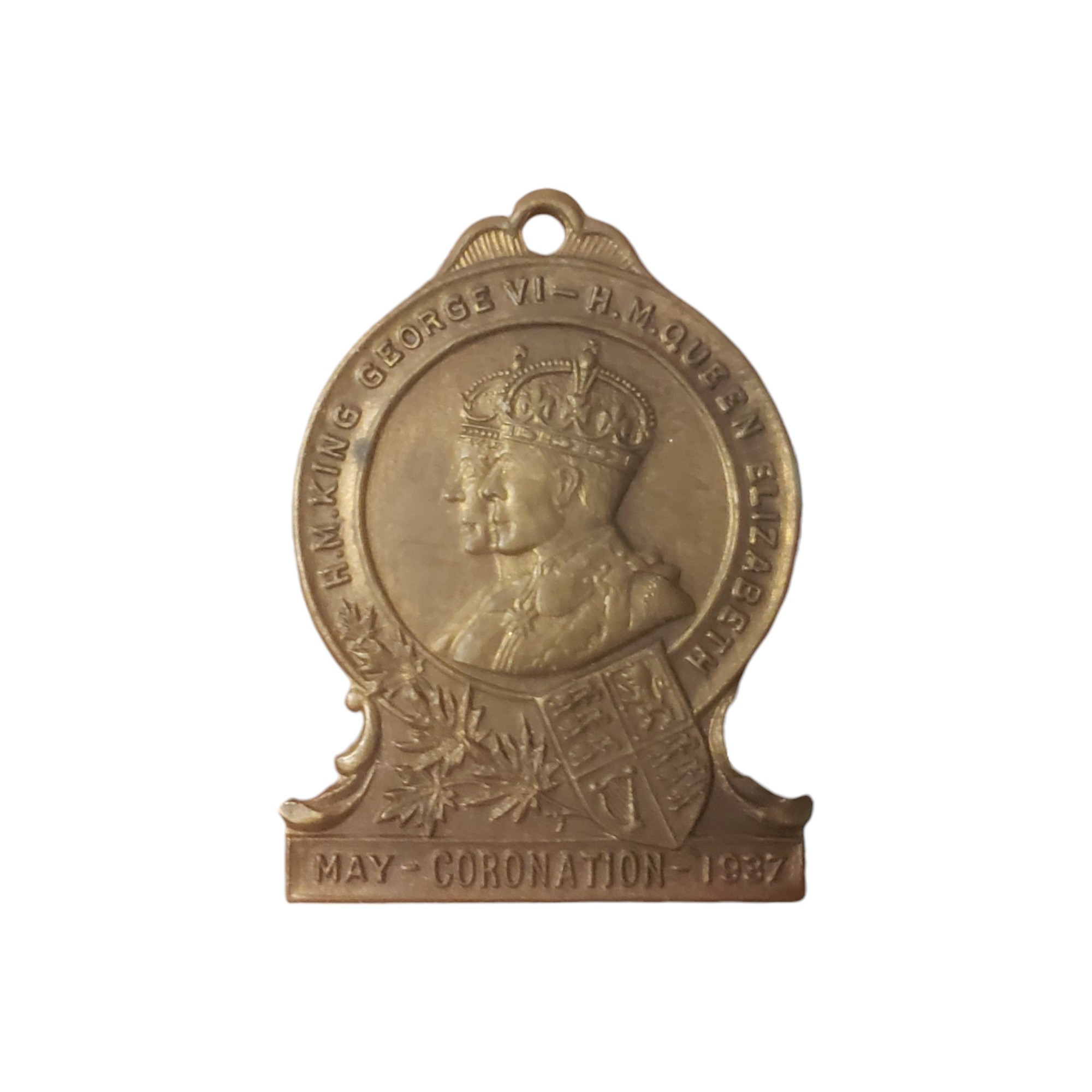 Vintage H.M. King George VI - H.M. Queen Elizabeth 1937 Coronation Medallion