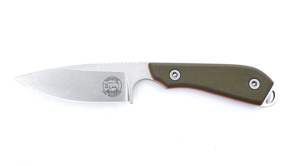 White River M1 Pro Fixed Blade Knife Magnacut Textured G10 Green/Orange