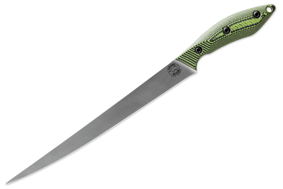 White River Pro Fillet Knife 10" G10 Green/Black, Kydex Sheath