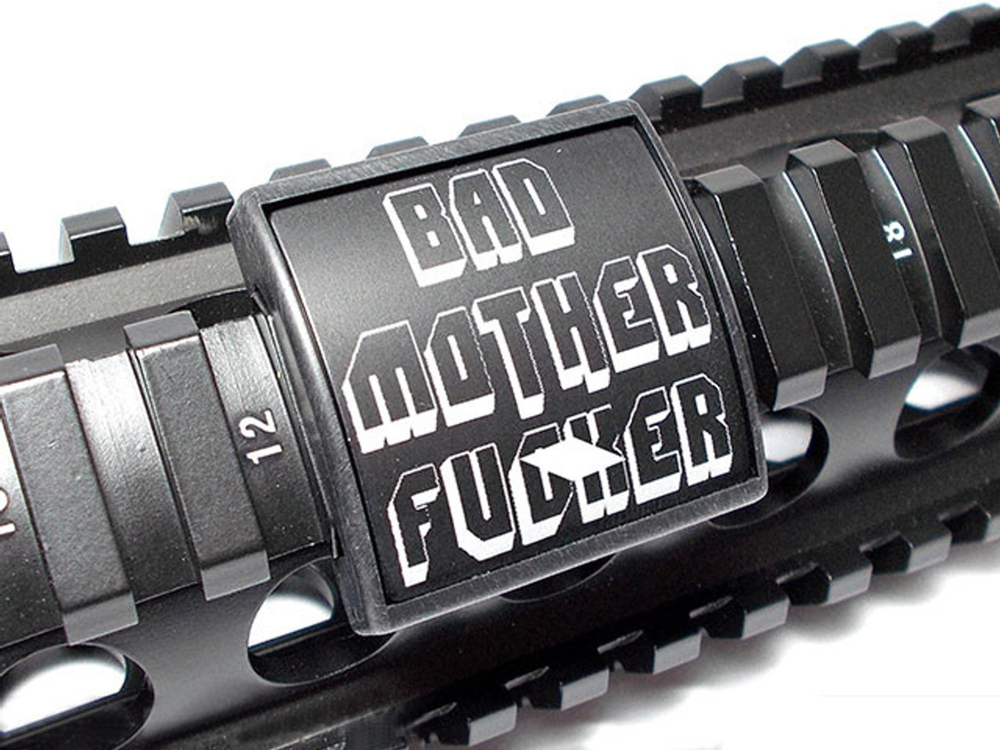 Custom Gun Rails (CGR) Small Laser Engraved Aluminum Rail Cover - Bad MoFo