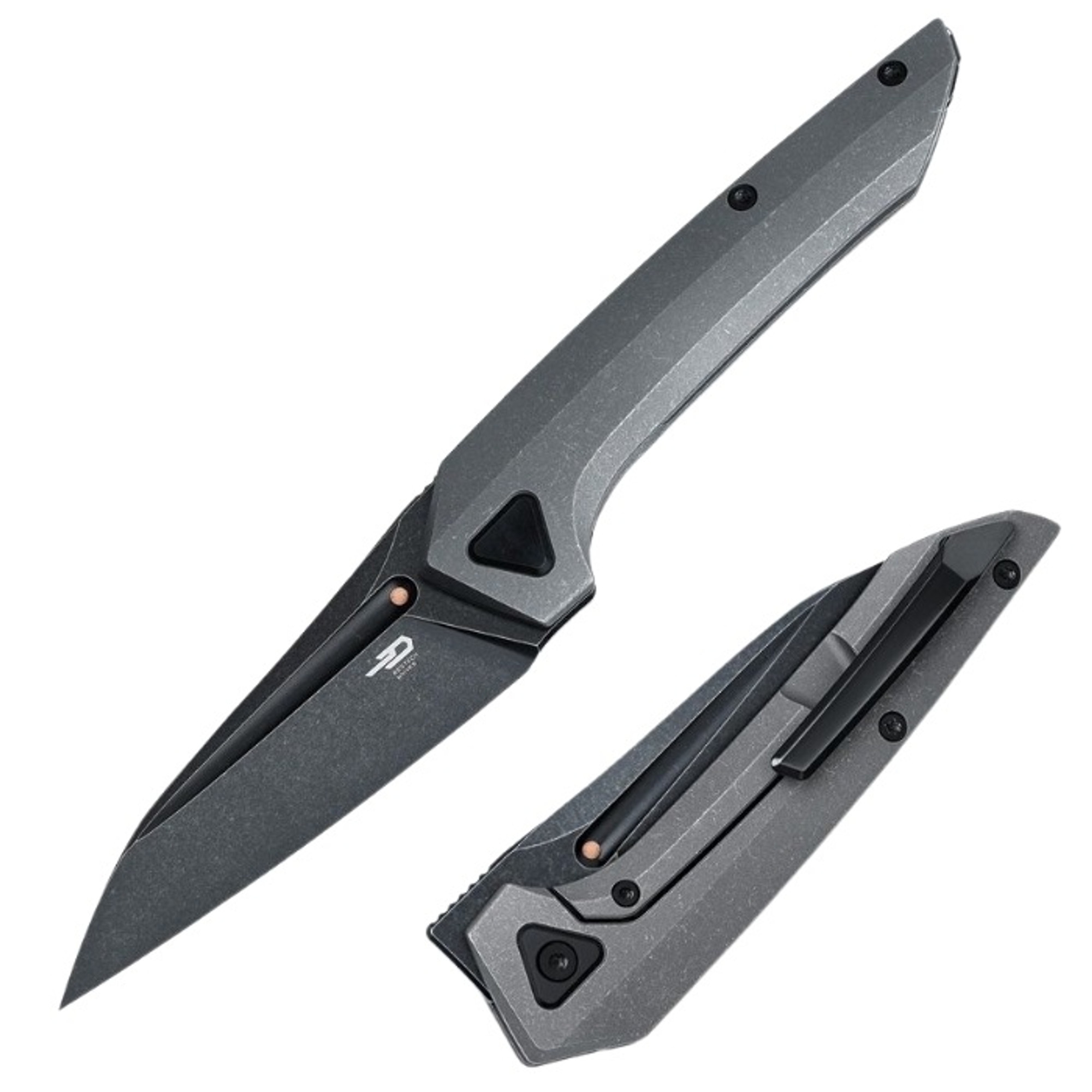 Bestech VK-NAVI Flipper Knife MagnaCut Black SW Titanium Dark Bead Blast