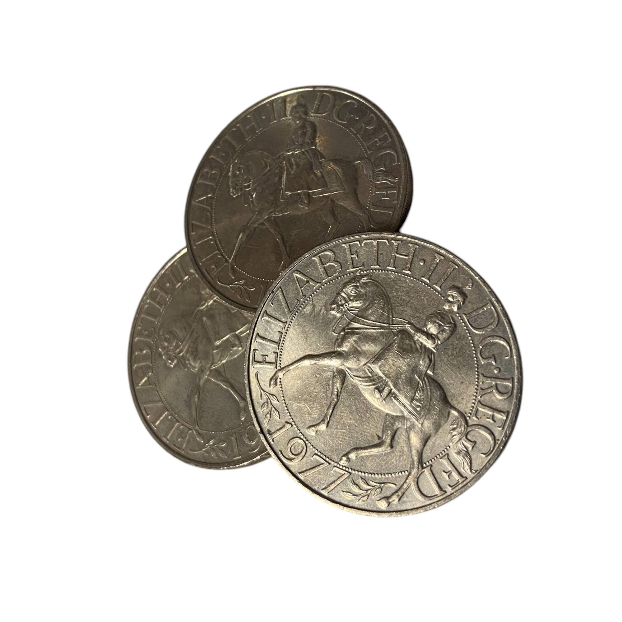 Vintage Queen Elizabeth II Jubilee 1977 Commemorative Coin - 3 Pcs