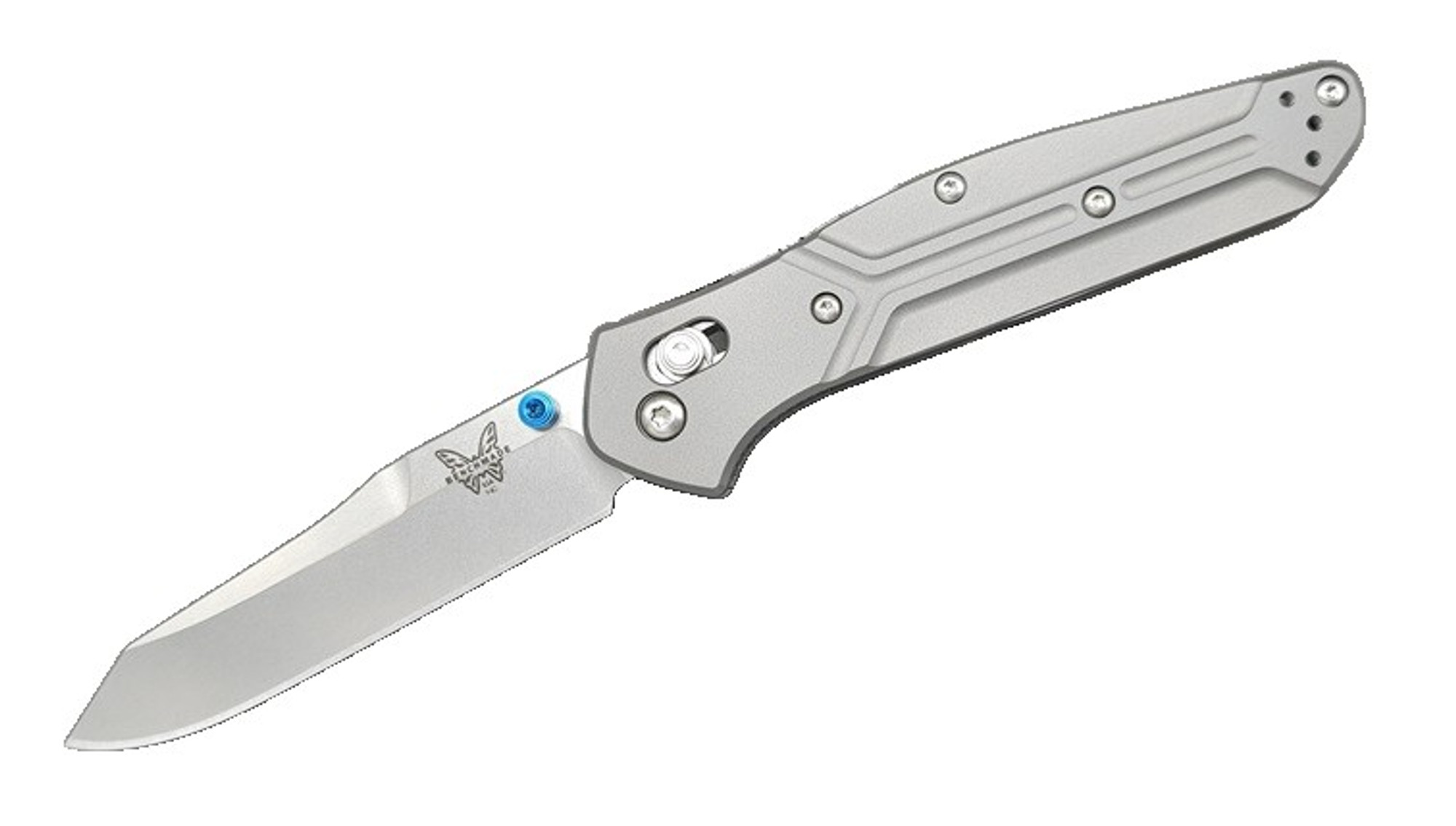 Benchmade 940 Osborne Customized S90V Titanium Blue Thumbstud & Standoffs