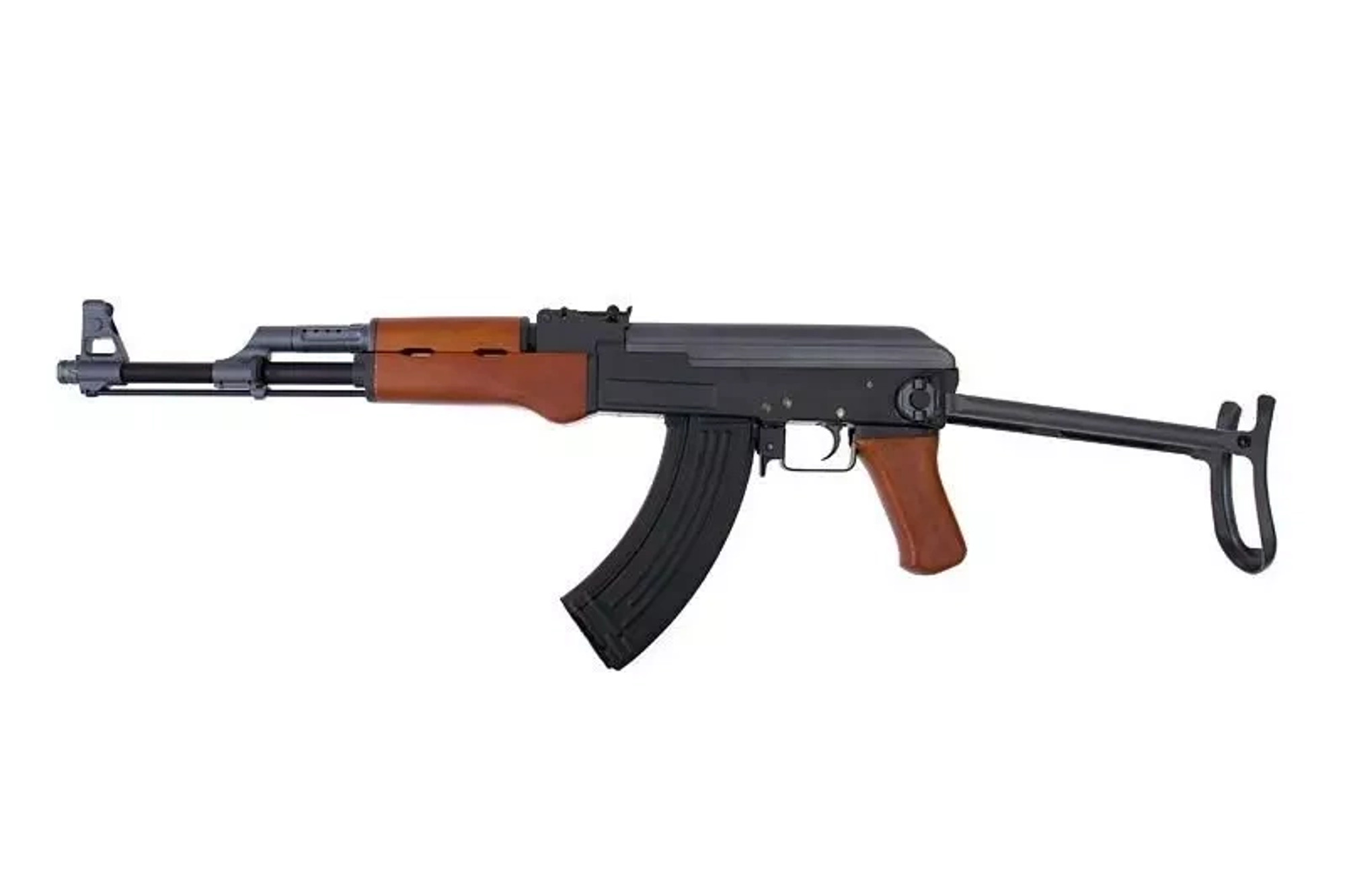 CYMA Standard Full Metal AK47-S Airsoft AEG Rifle w/ Steel Folding Stock and Real Wood Furniture