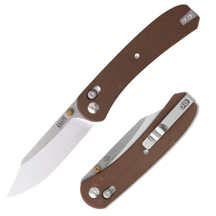 Knafs Lander 2 Clutch Lock S35VN Satin Paper Micarta Brown