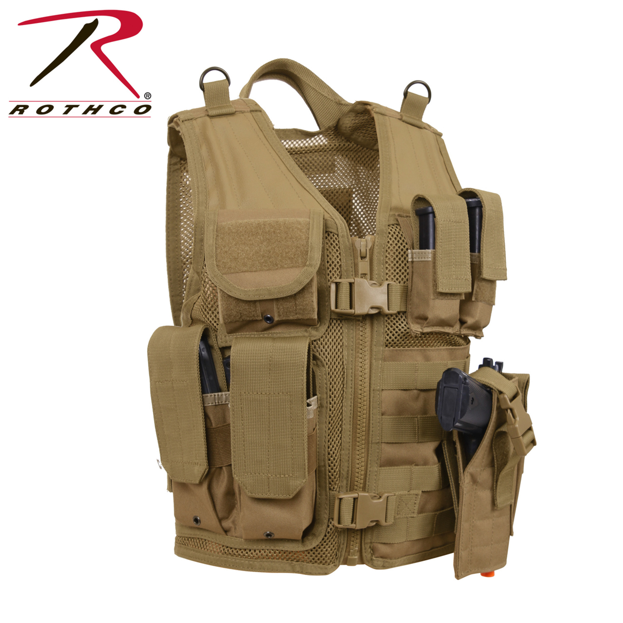 Rothco Kid's Tactical Cross Draw Vest - Coyote Brown Rothco Kid's Tactical Cross Draw Vest - Coyote Brown