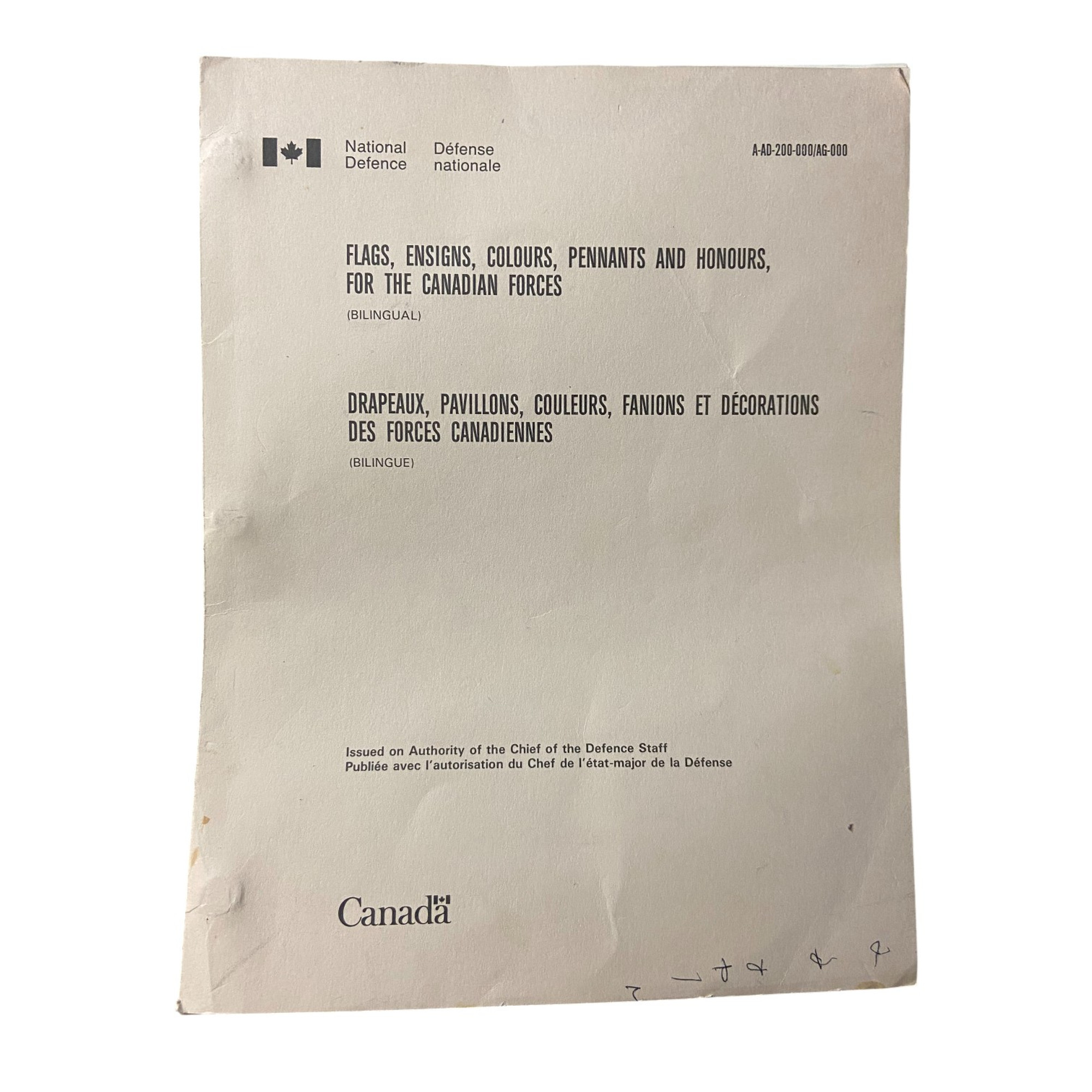 Canadian Armed Forces Flags, Ensigns, Colours Pennants & Honours Book
