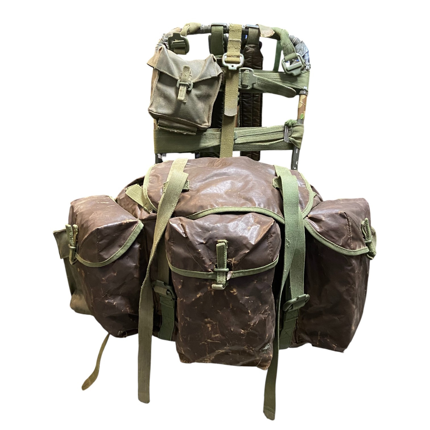 Canadian Armed Forces 64' Pattern Rubberized Rucksack W/ Frame & Pouches