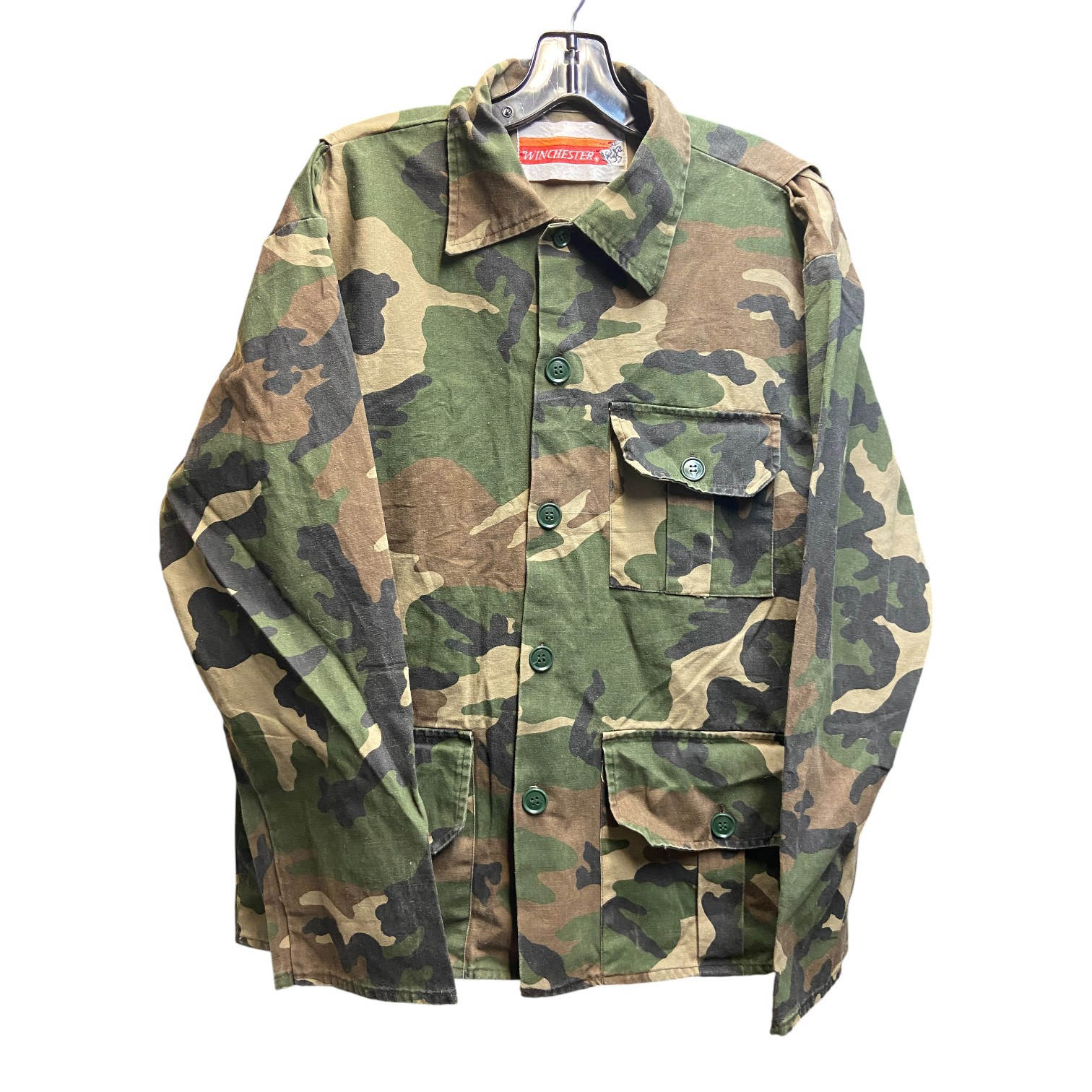 Vintage Winchester Woodland Camouflage Pattern Outdoor Shooting/Hunting Shirt - Medium