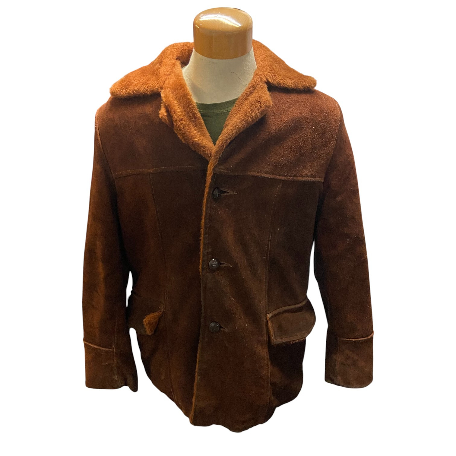 Vintage Western Style Sears Suede Sherpa Lined Coat