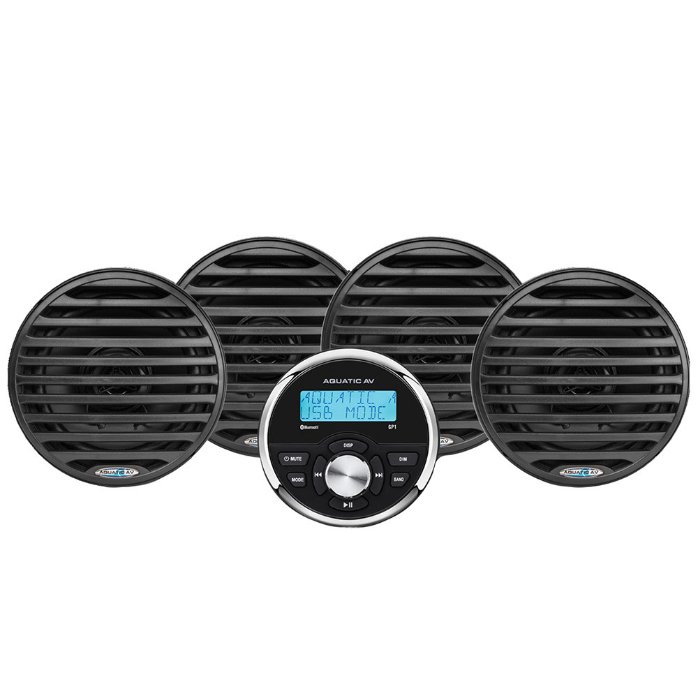 Aquatic AV Economy Gauge Stereo/Speakers Kit - Black