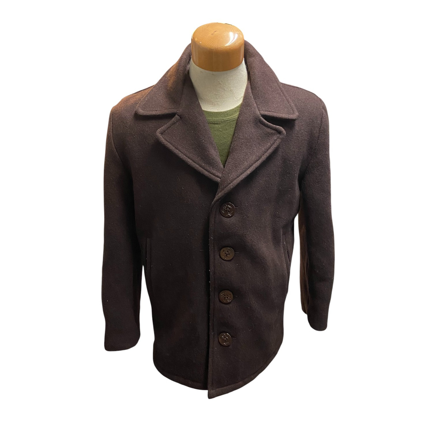 Vintage Schott Brown Pea Coat - Size 38