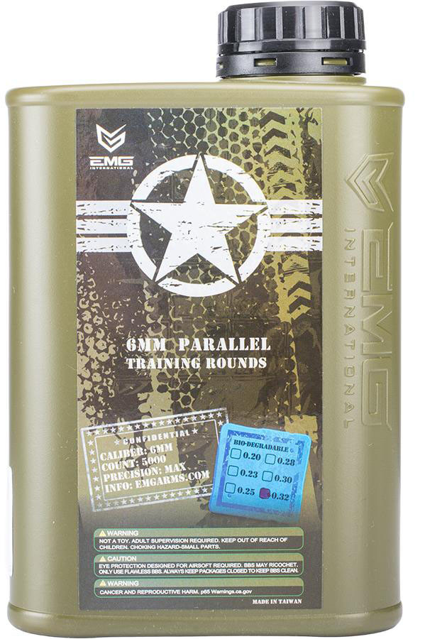EMG International Match Grade Biodegradable 6mm Airsoft BBs - 5000 Rounds (Weight: .32g)