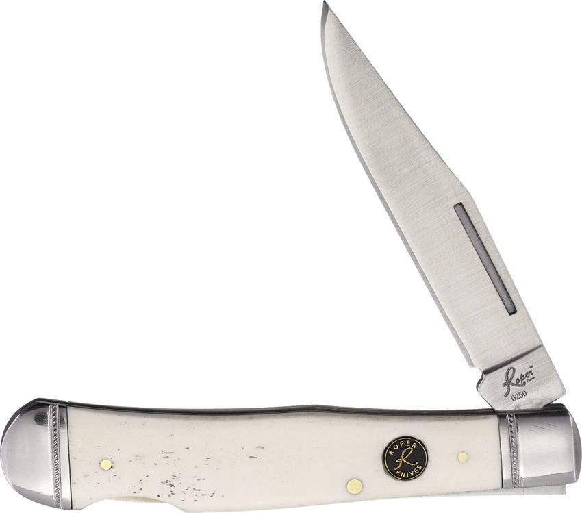 ROPER KNIVES Lockback Trapper White Smooth