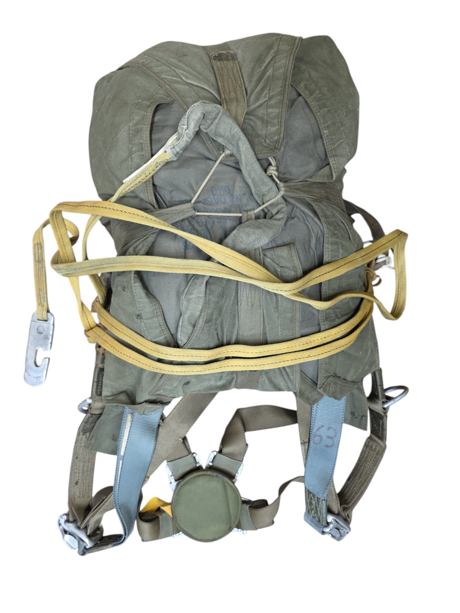 U.S. Armed Forces Mills Manufacturing T-10 Parachute and Complete Harness