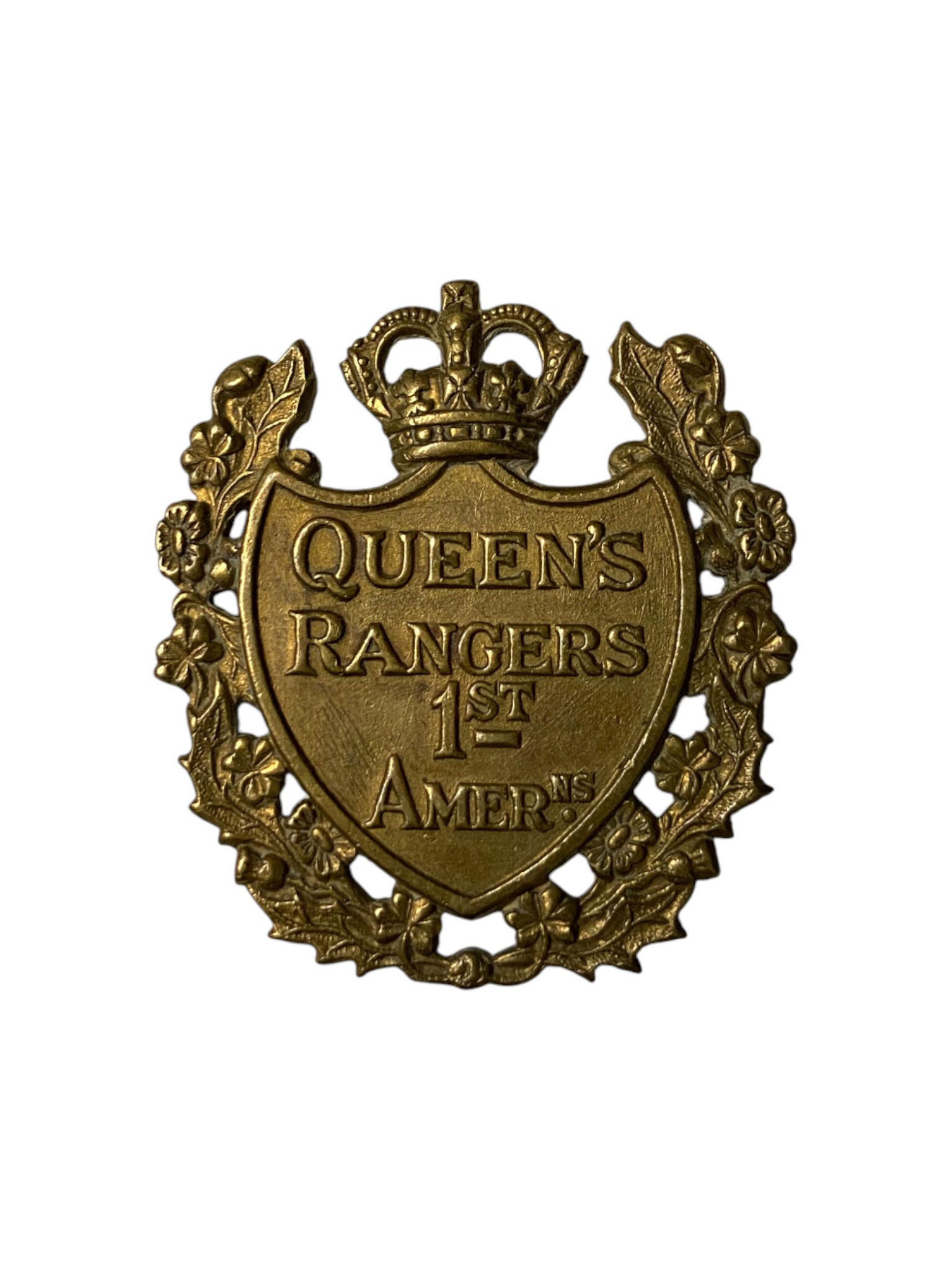 Queen's York Ranger 1st American Regiment Of Canada Cap Badge W/ Lug Pin