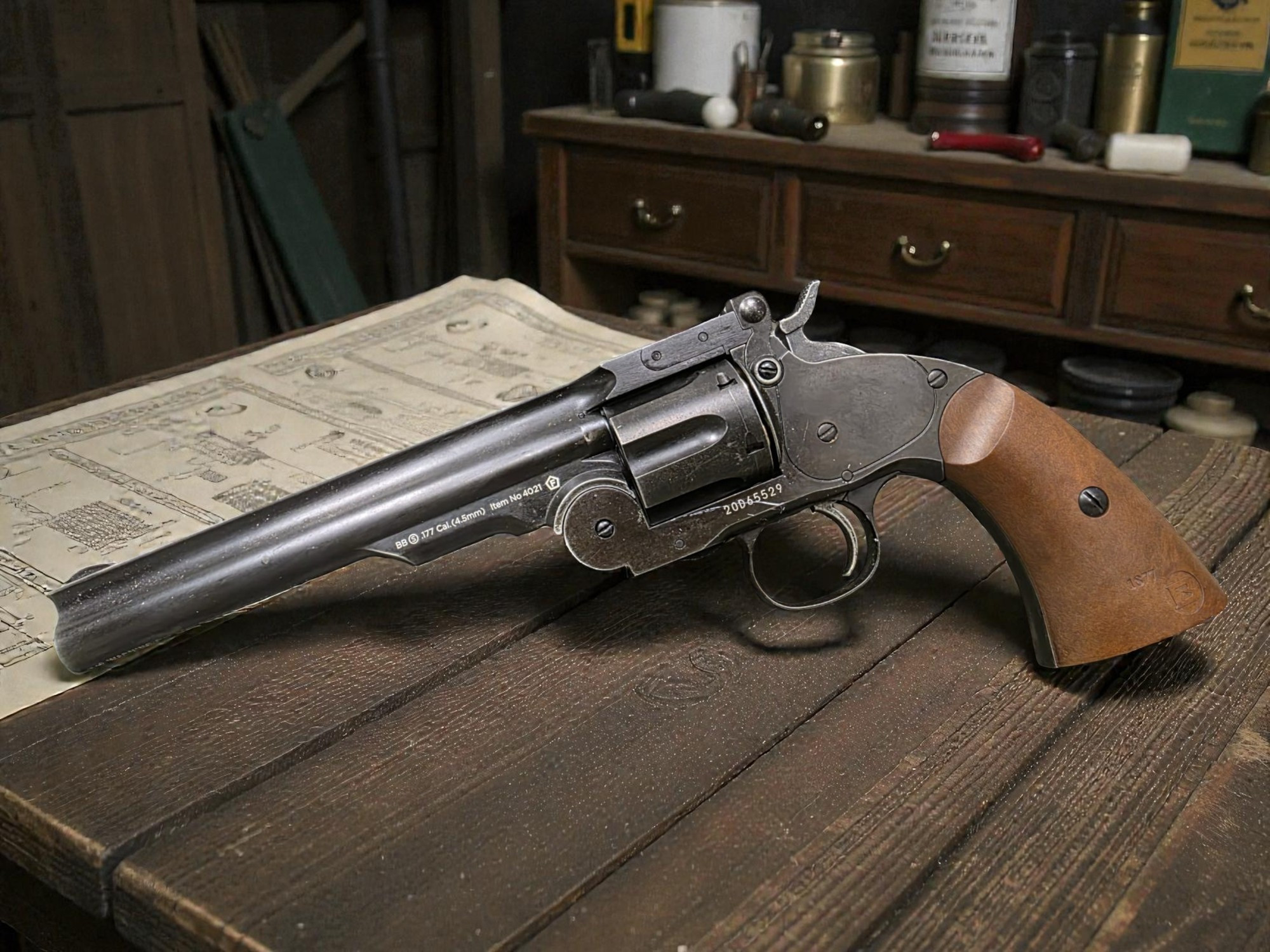 Barra Schofield No.3 CO2 Powered 4.5mm Revolver - USEDⓈ