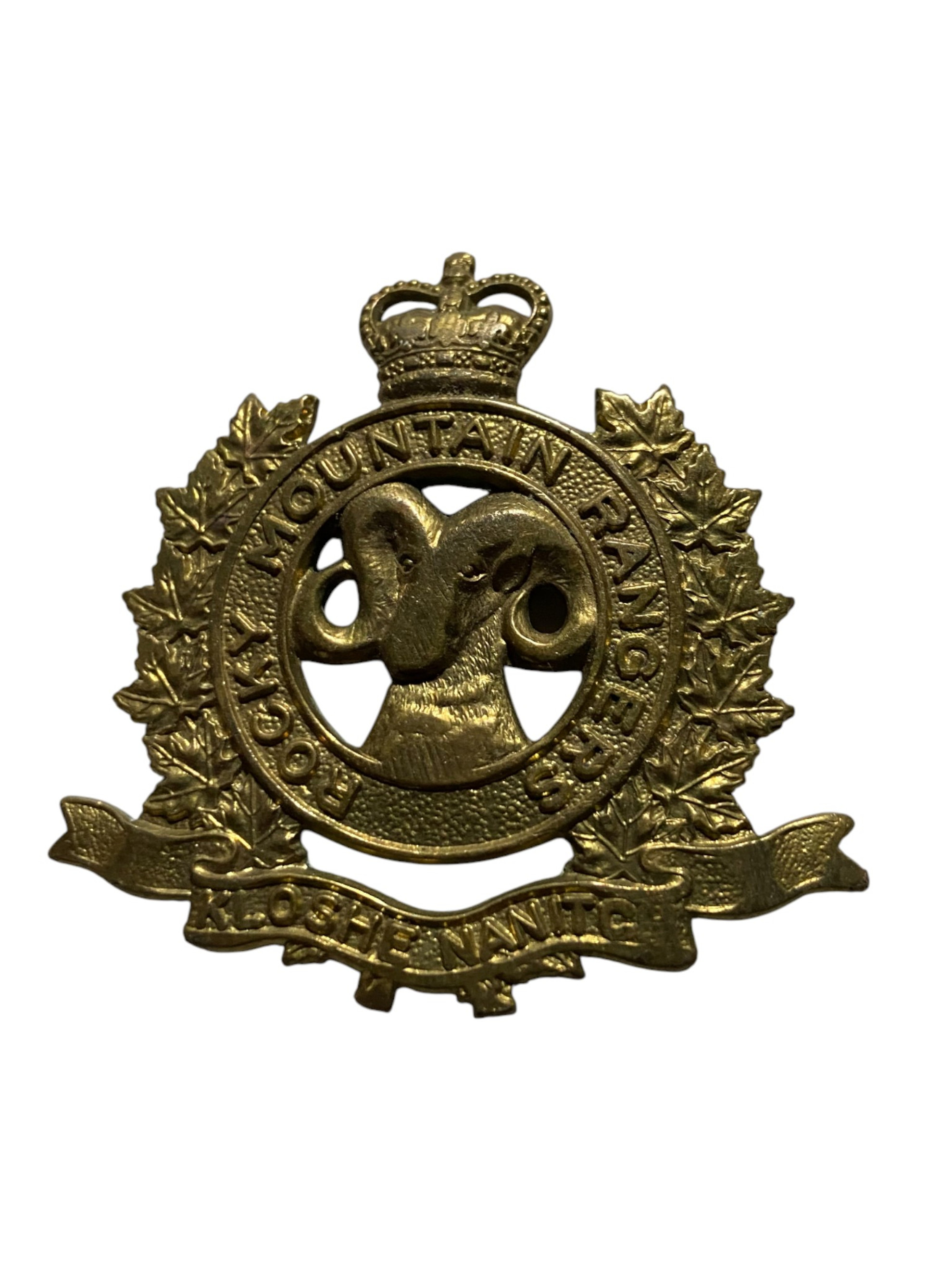 Canadian Armed Forces Queen's Crown Rocky Mountain Ranger Cap Badge
