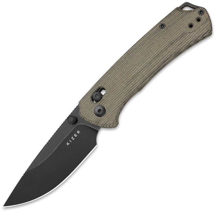 KIZER CUTLERY T1 CD Button Lock Green