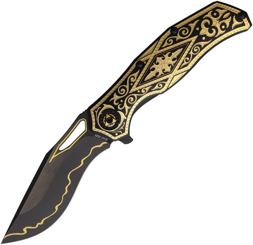 NORTH MOUNTAIN BLADE Gold Nocturne Linerlock 24K