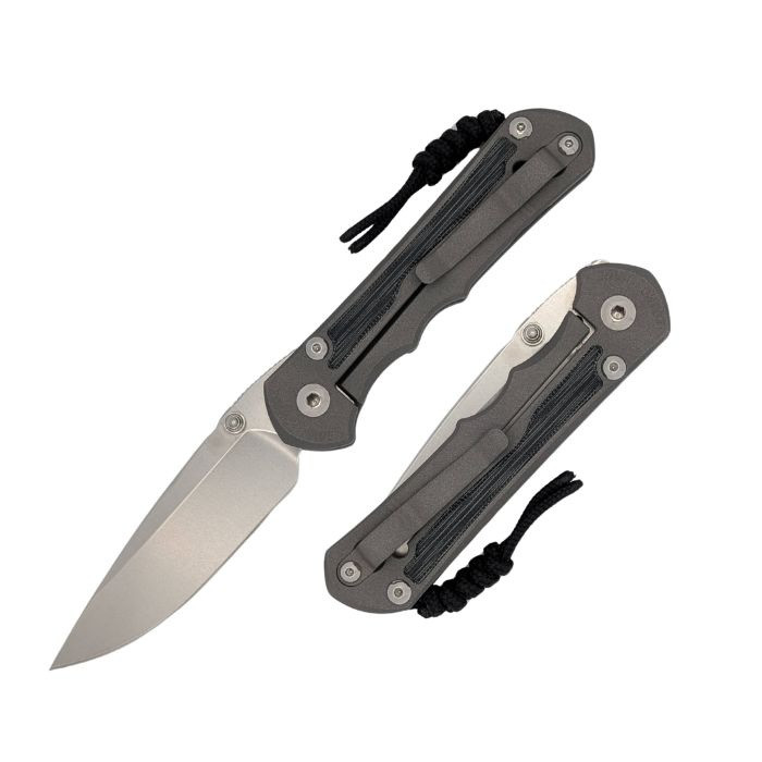 Chris Reeve Large Inkosi Framelock MagnaCut Sandblasted Titanium Micarta Black Inlay