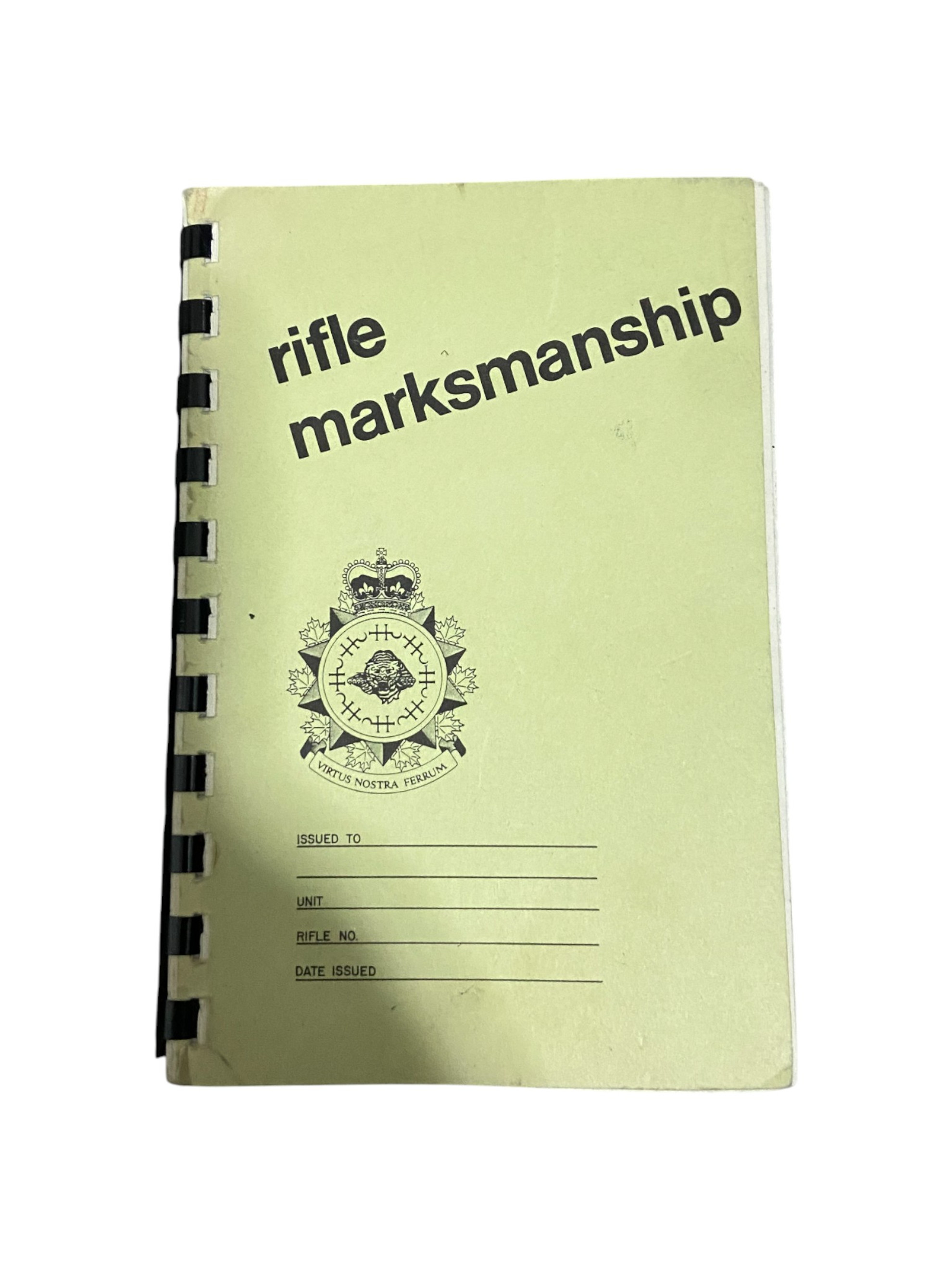 Canadian Armed Forces Rifle Marksmanship Practice Log Book