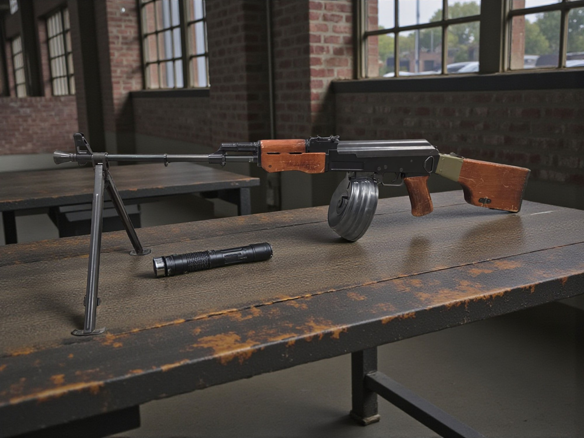 SRC RPK LMG Airsoft AEG Rifle w/ Real Wood Furniture - USEDⓈ