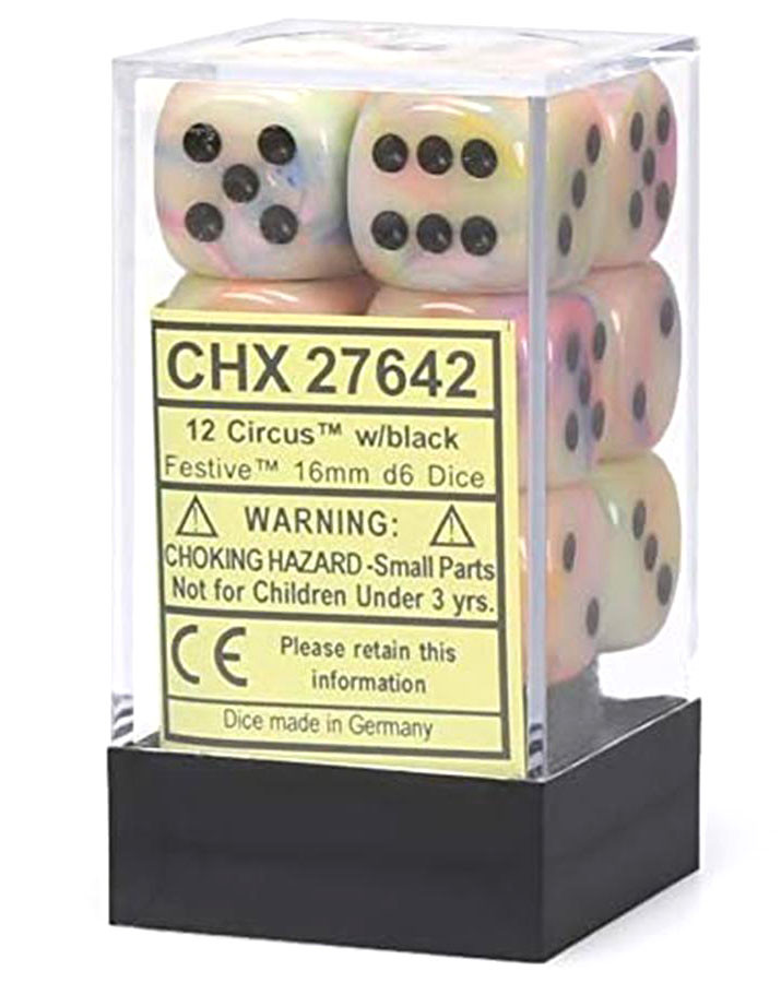 Chessex Lab Festive 16mm d6 Dice Block