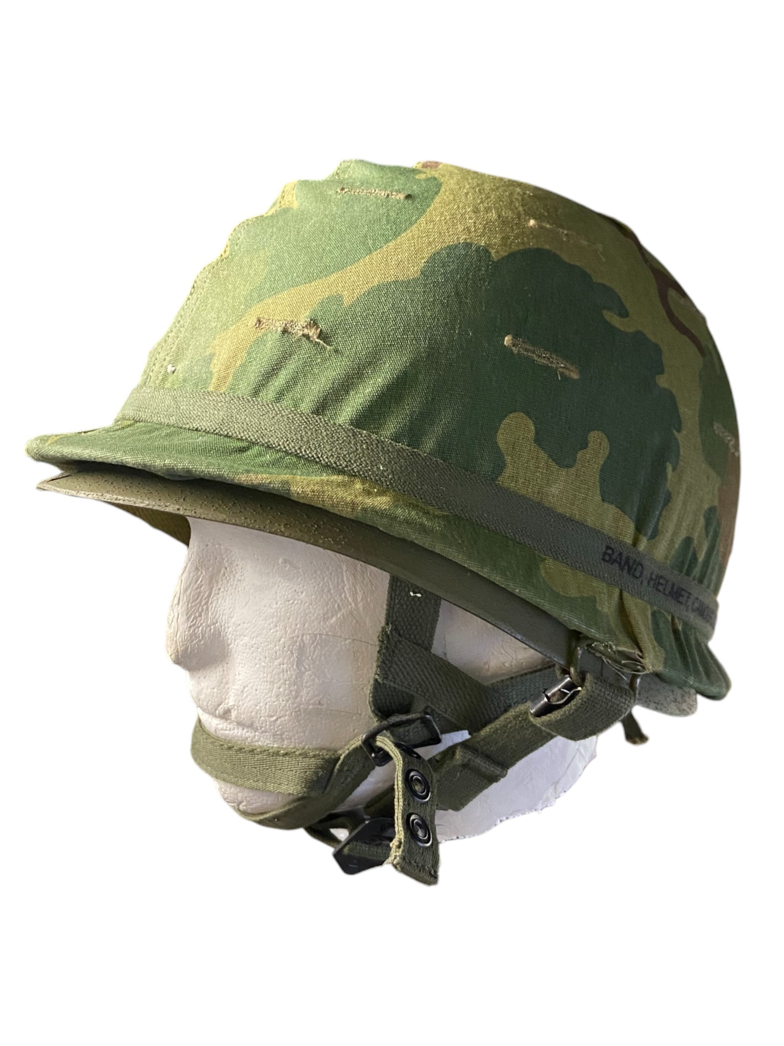 U.S. Armed Forces 1980s M-1C Airborne Helmet W/ Unmarked Mitchell Helmet Cover