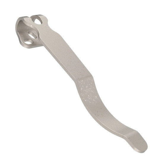 Flytanium Universal Titanium Pocket Clip Long 2.25" Stonewash