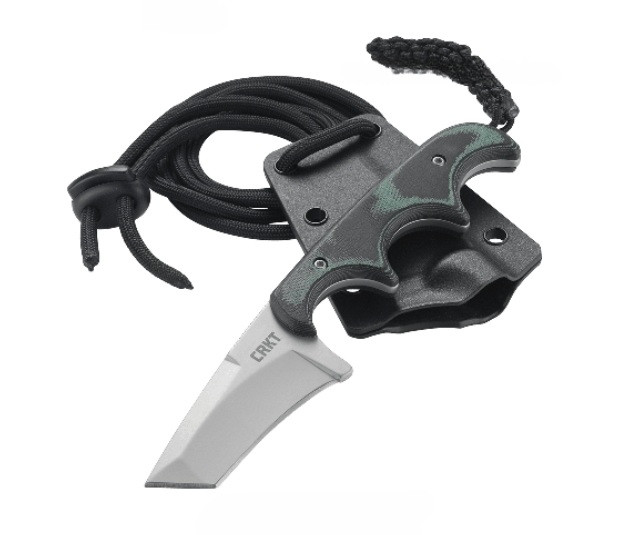 CRKT Minimalist Fixed Blade Neck Knife Tanto Blade Zytel Sheath