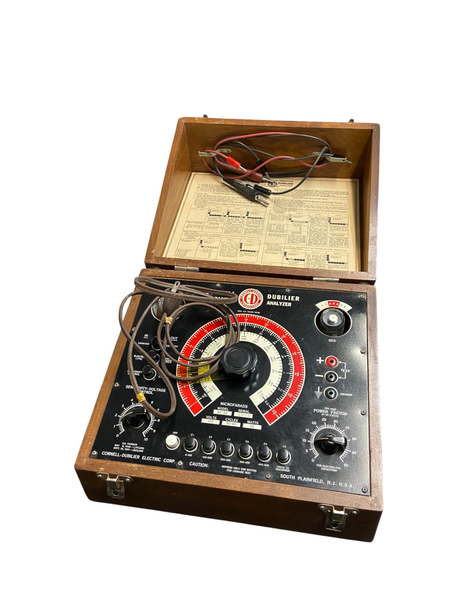 Vintage Cornell-Dubilier Capacitor Analyzer Model BF-50