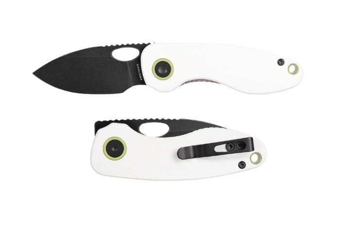 Vosteed Mini Acorn Folding Knife Black - G10 White