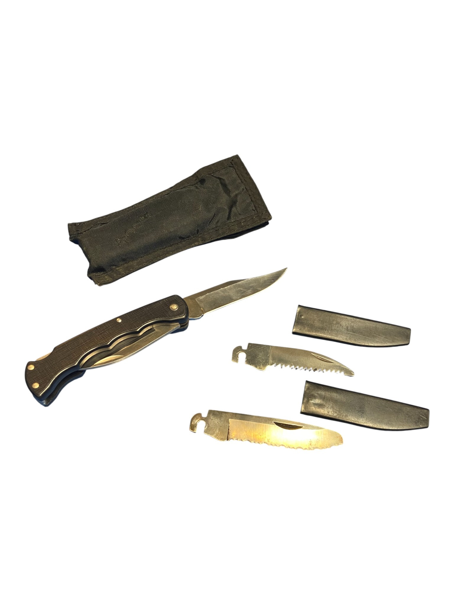 Vintage Buck Selector Interchangeable 2 Point Hunting Knife W/ Carrying Case