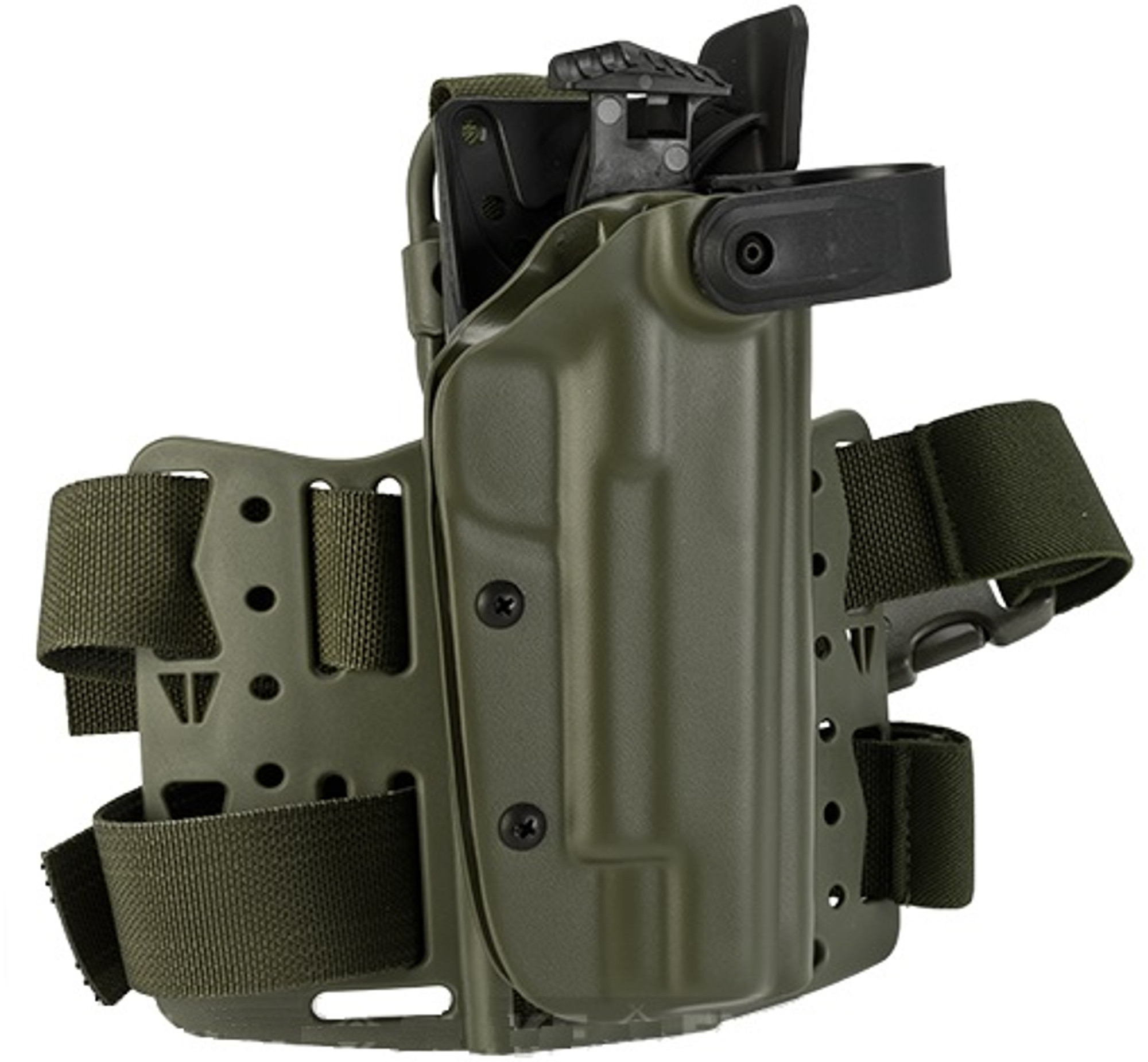 Blade-Tech WRS Level II Duty Holster w/Thigh Rig 1911 5" Right Hand - Olive Drab